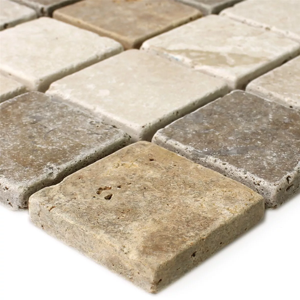 Travertin Tegels Bruin Beige Root 48x48x10mm Travertin Tegels Bruin Beige Root 48x48x10mm