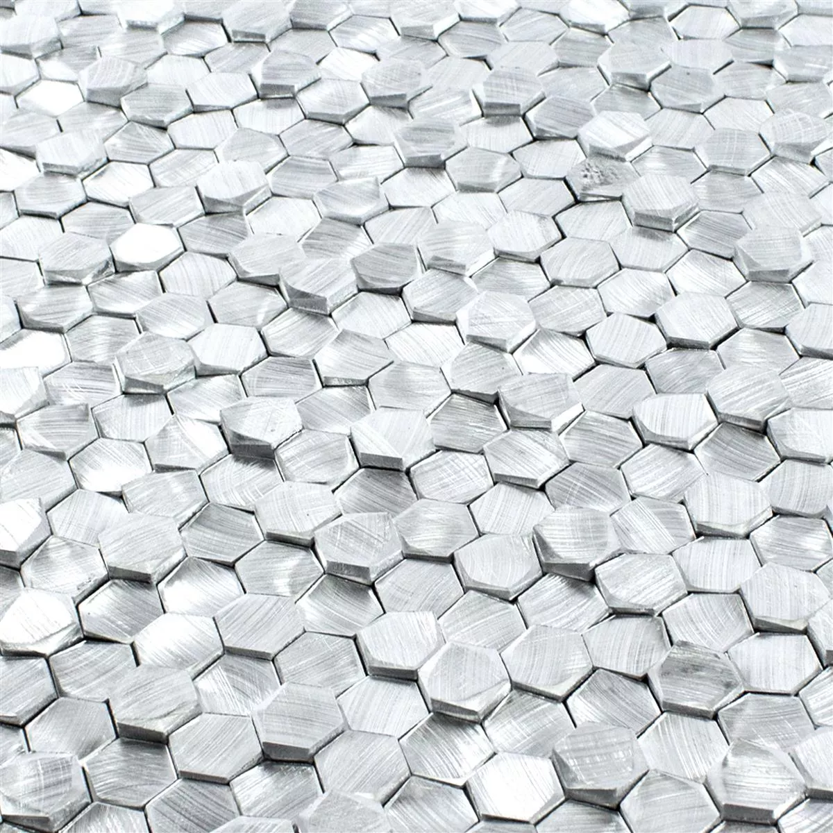 Aluminium Metaal Mozaïektegel McAllen Zilver