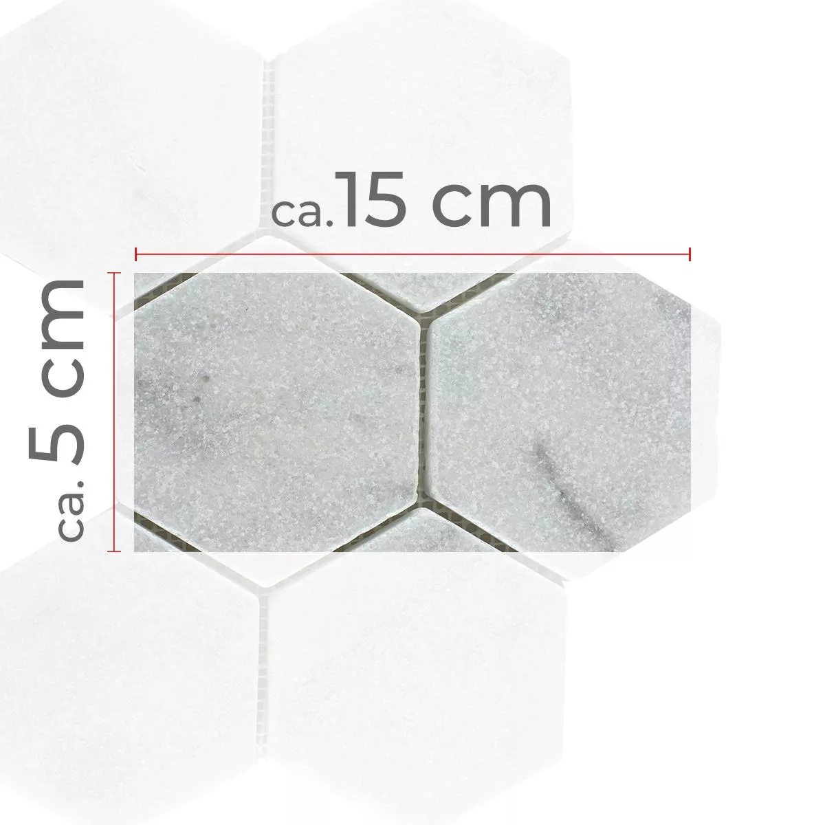 Sample Marmer Natuursteen Mozaïektegel Maracay Zeshoek White