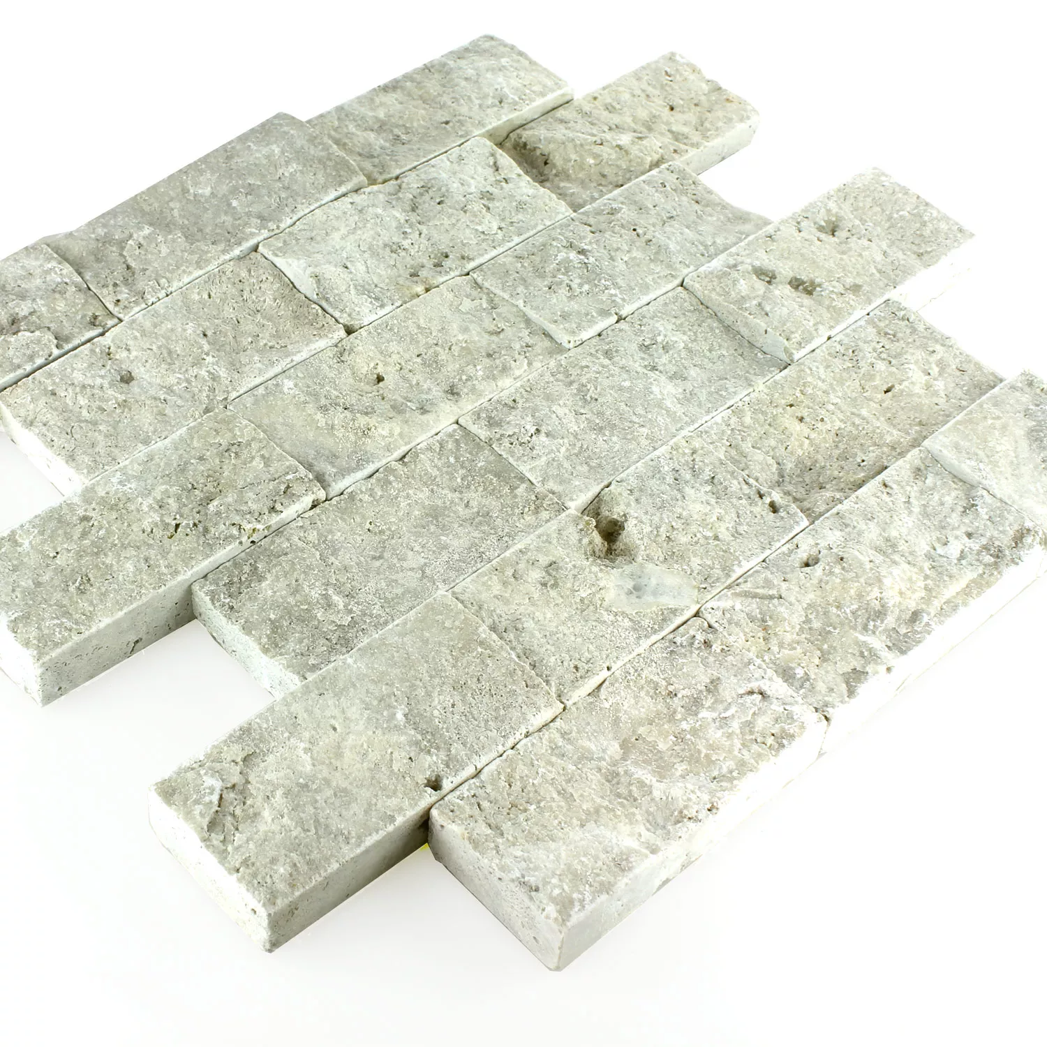 Échantillon Mosaïque Pierre Naturelle 3D Silver Brick