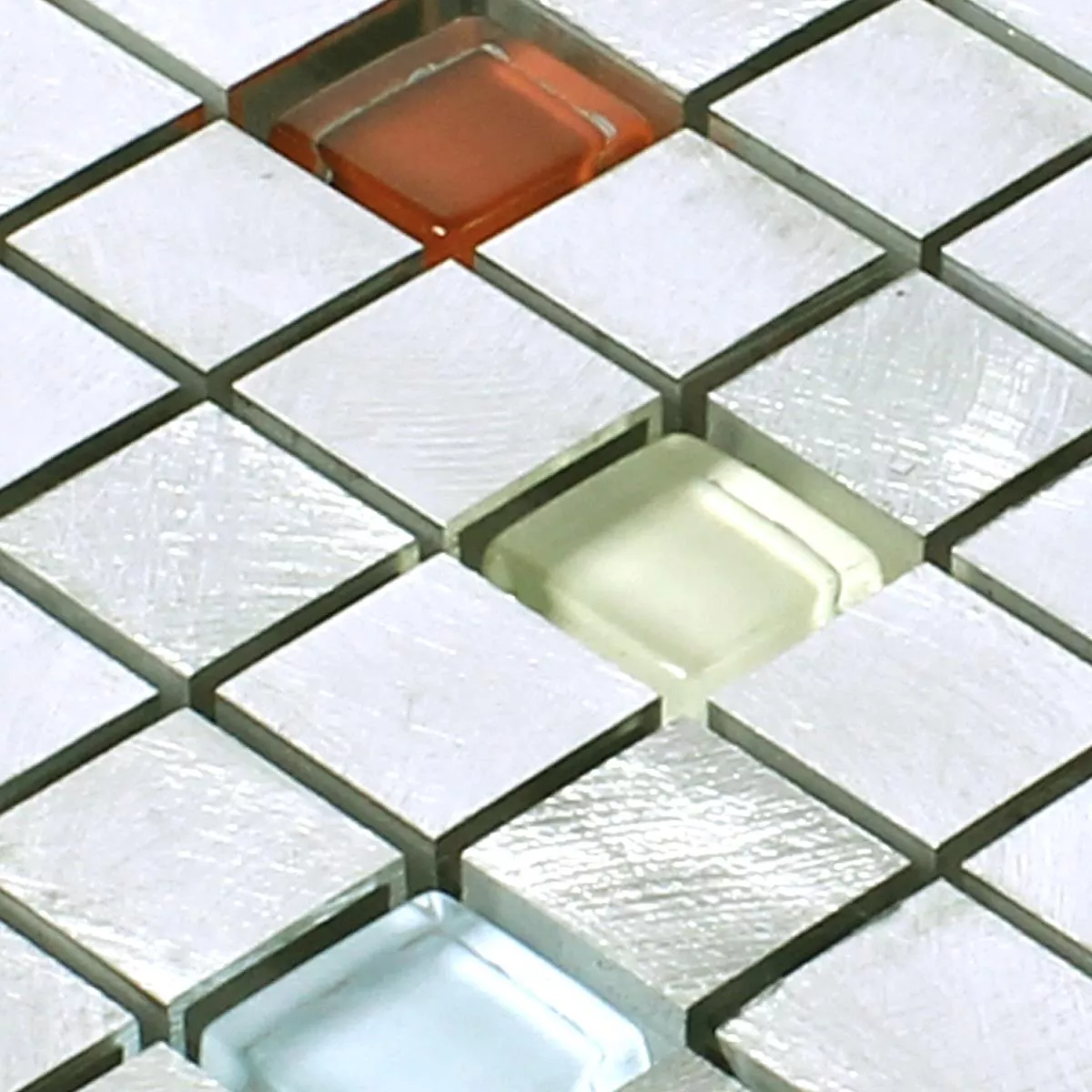 Sample Mozaïektegel Lissabon Aluminium Glas Mix Kleurrijk