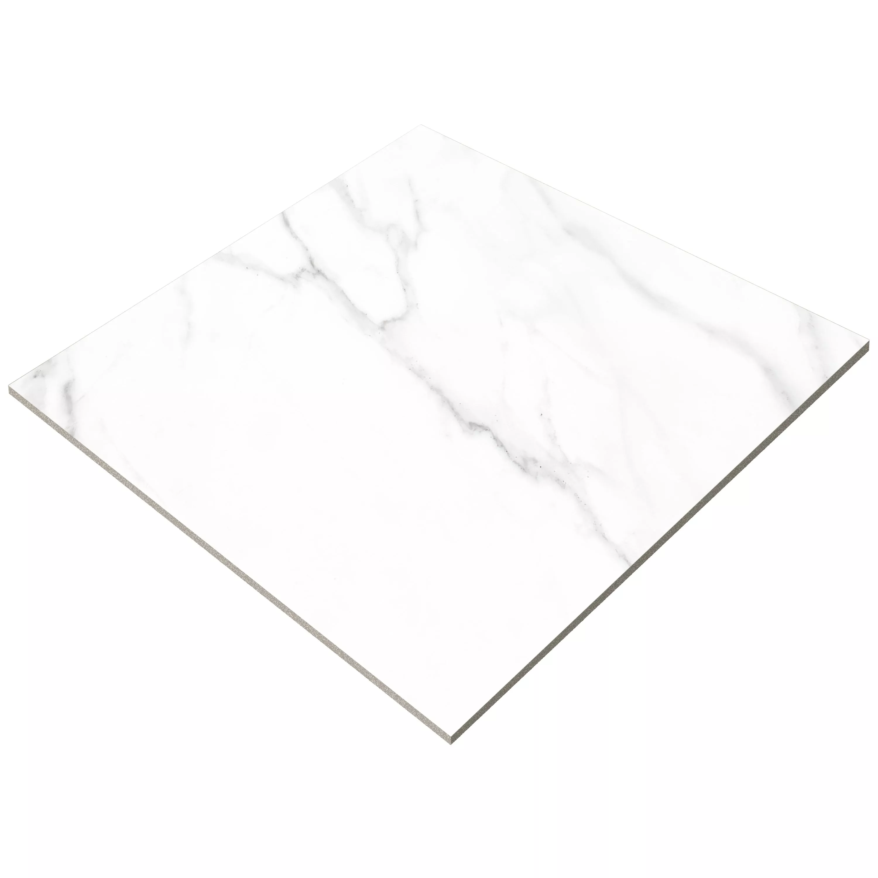 Carrelage Sol Et Mur Arcadia Marbre Optique Poli Brillant Blanc 60x60cm