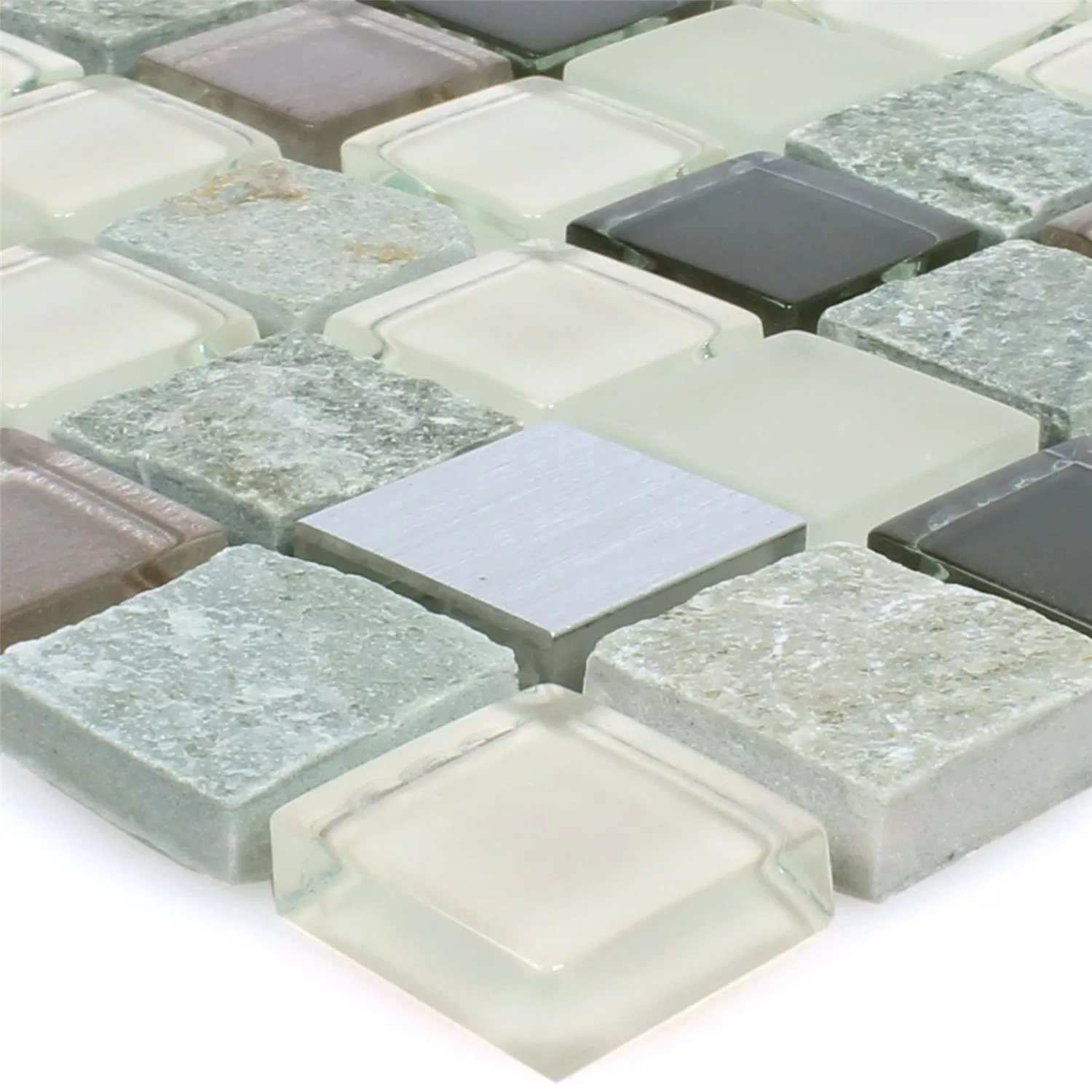 Sample Mozaïektegel Natuursteen Glas Metaal Mix Altona