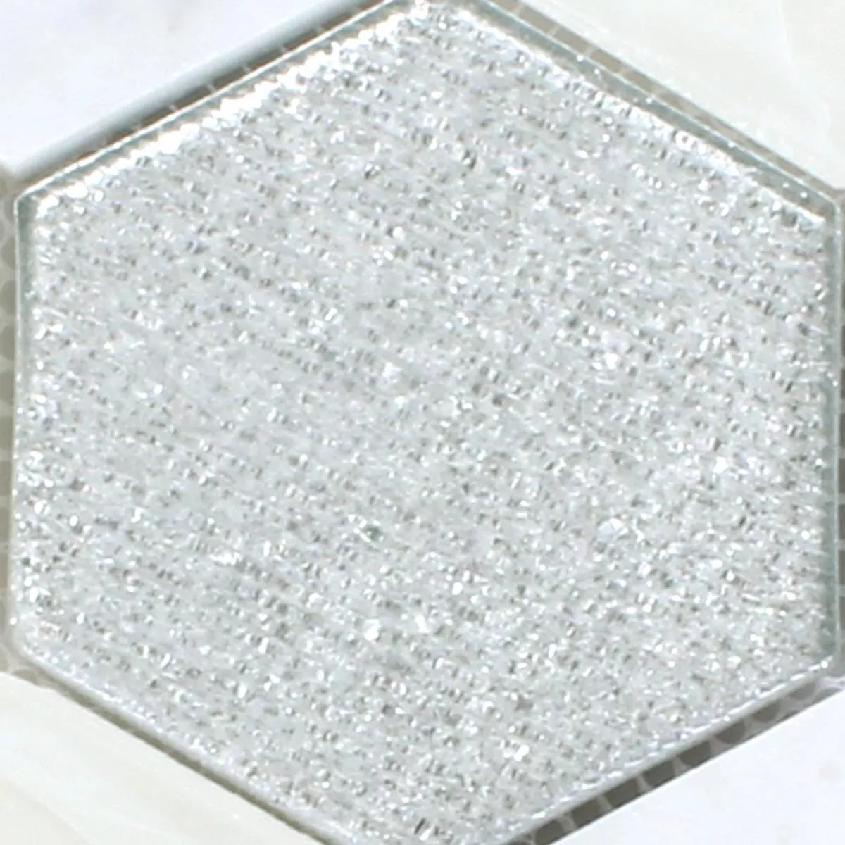 Sample Mozaïektegel Hexagon Lipari Zilver Grijs