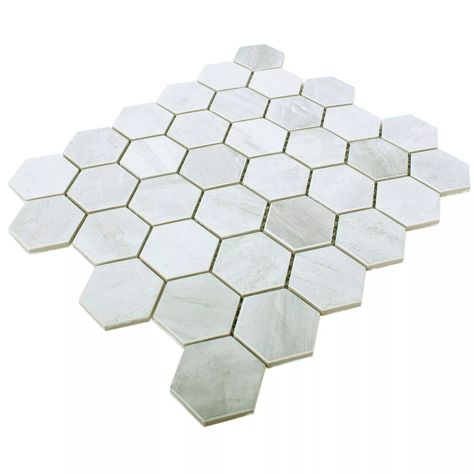 Keramiek Betonoptic Mozaïektegel Shepherd Hexagon Grijs