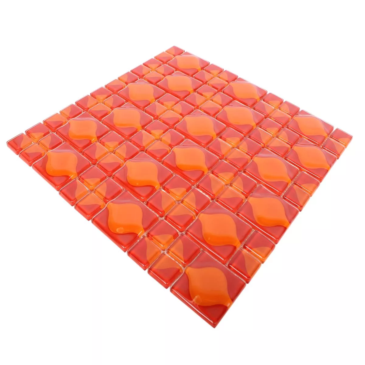 Échantillon Mosaïque Verre Carrelage Nokta Rouge Orange 3D