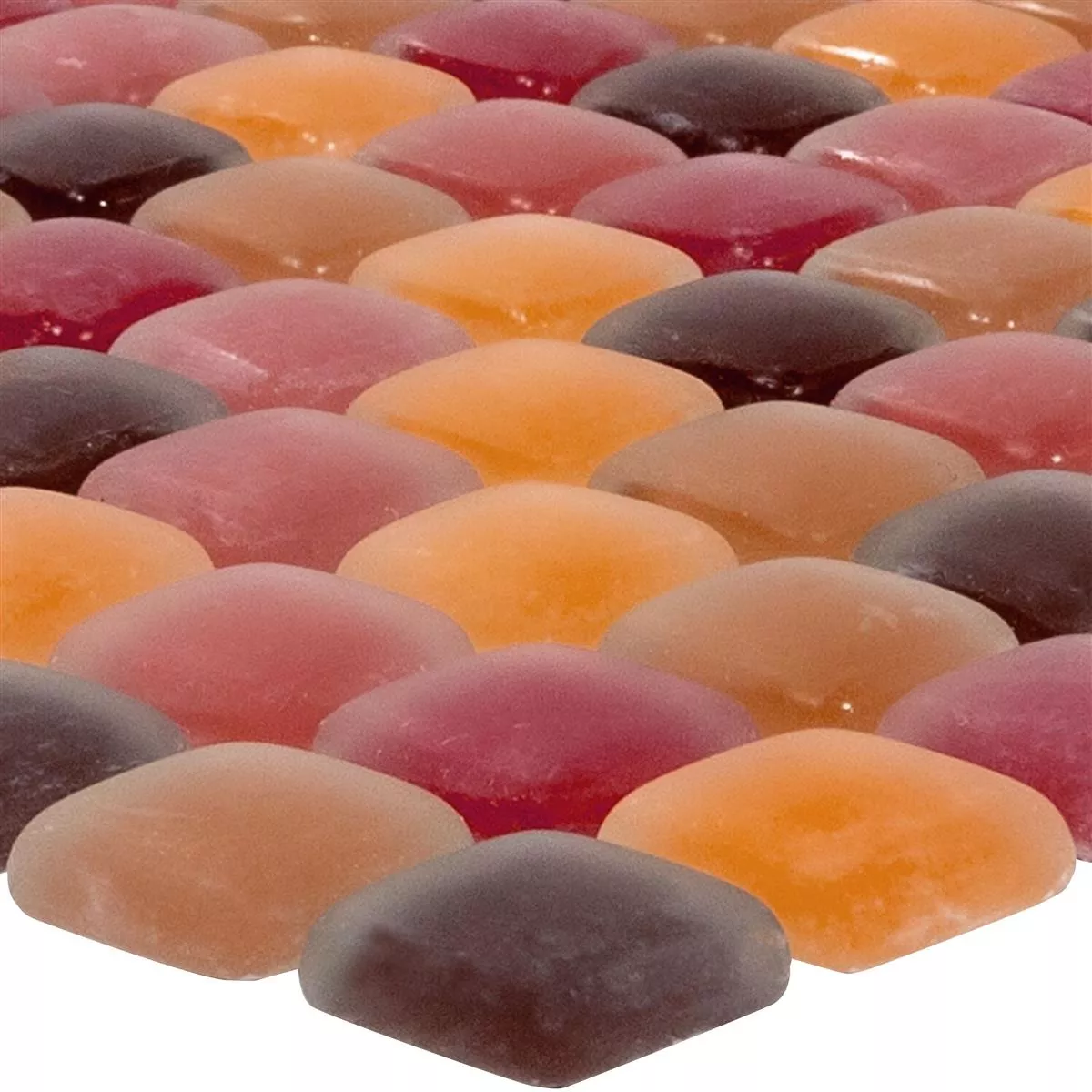 Mosaïque En Verre Carrelage Ponterio Frosted Rouge Mix Mosaïque En Verre Carrelage Ponterio Frosted Rouge Mix