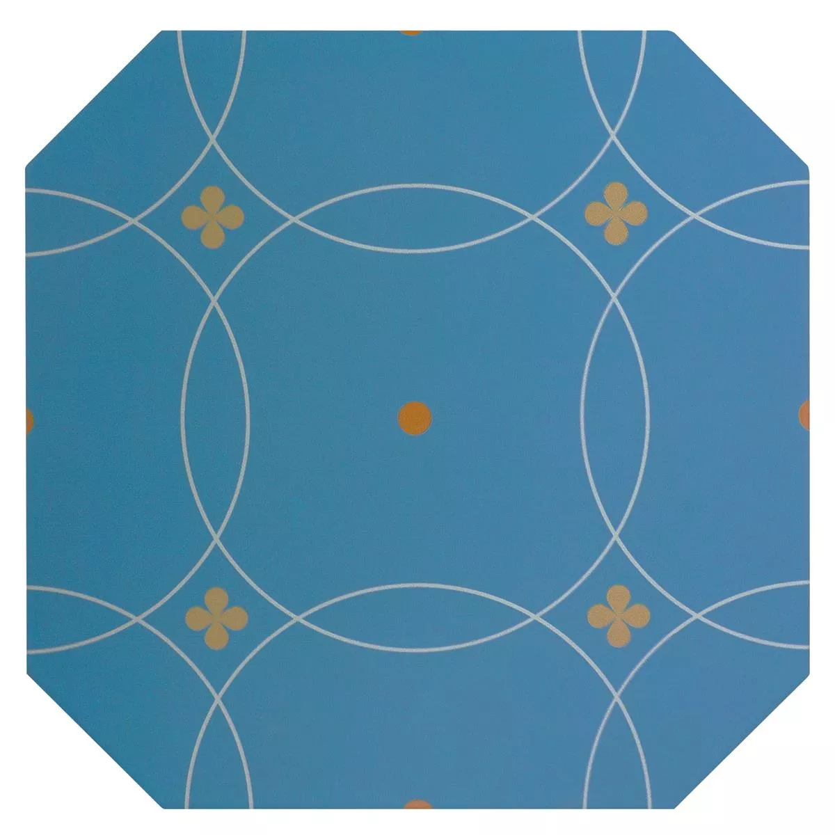 Grès Cérame Pleine Masse Carrelage Genexia Decor Bleu Octogone 20x20cm