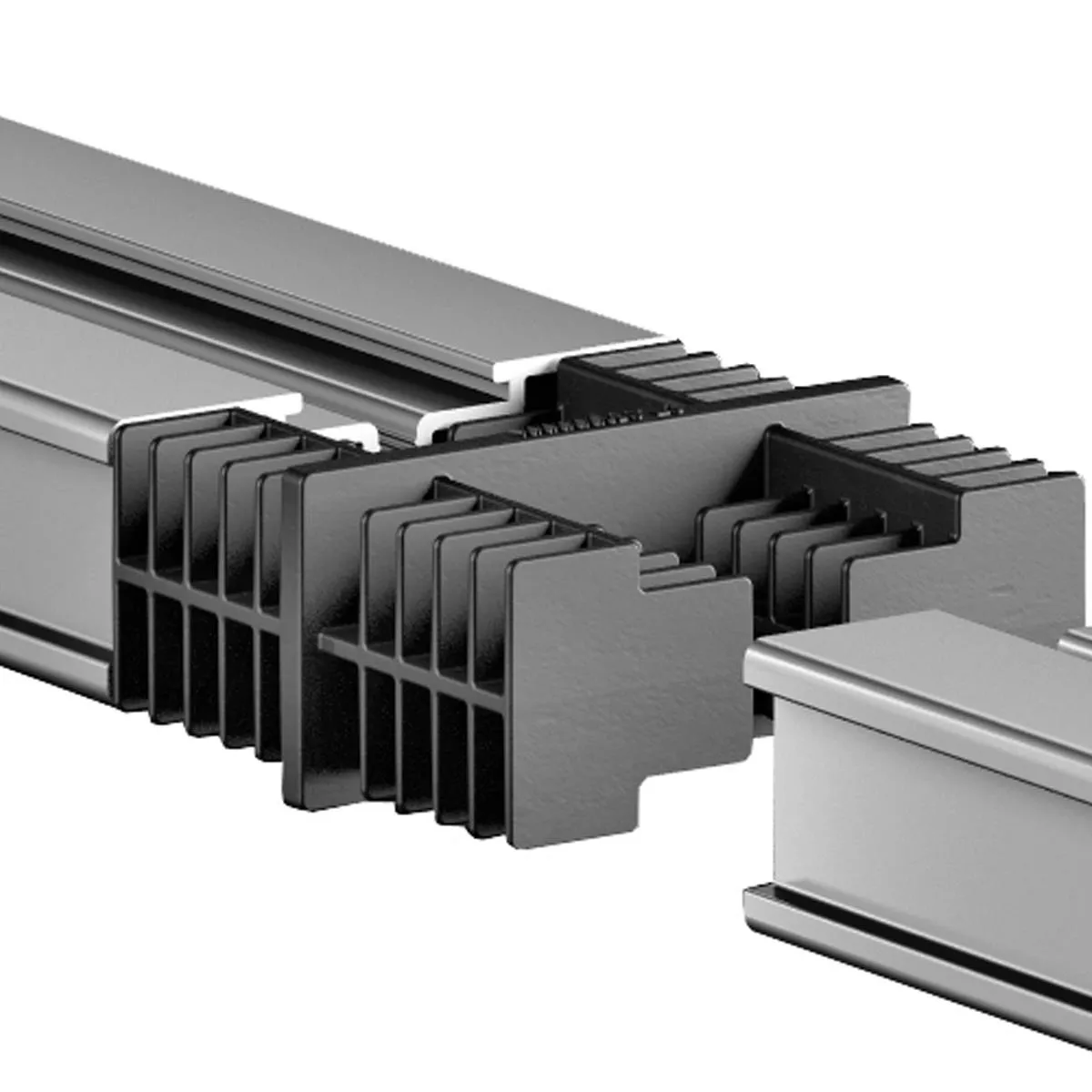 Connecteur pour rail aluminium noir