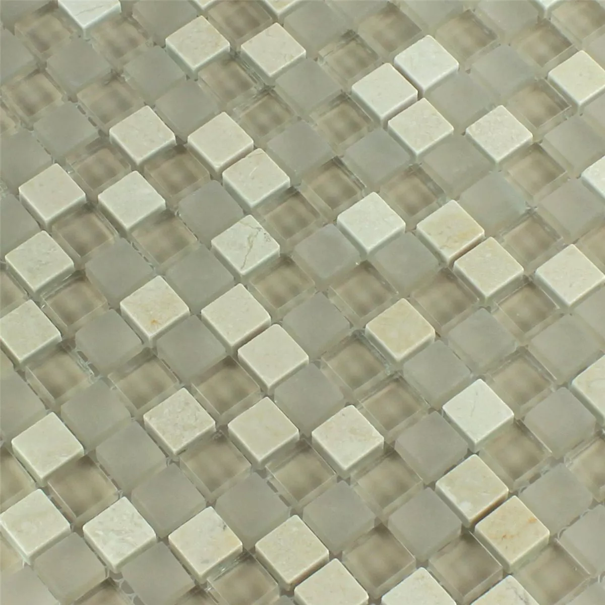 Échantillon Mosaïque Verre Marbré Barbuda Crème 