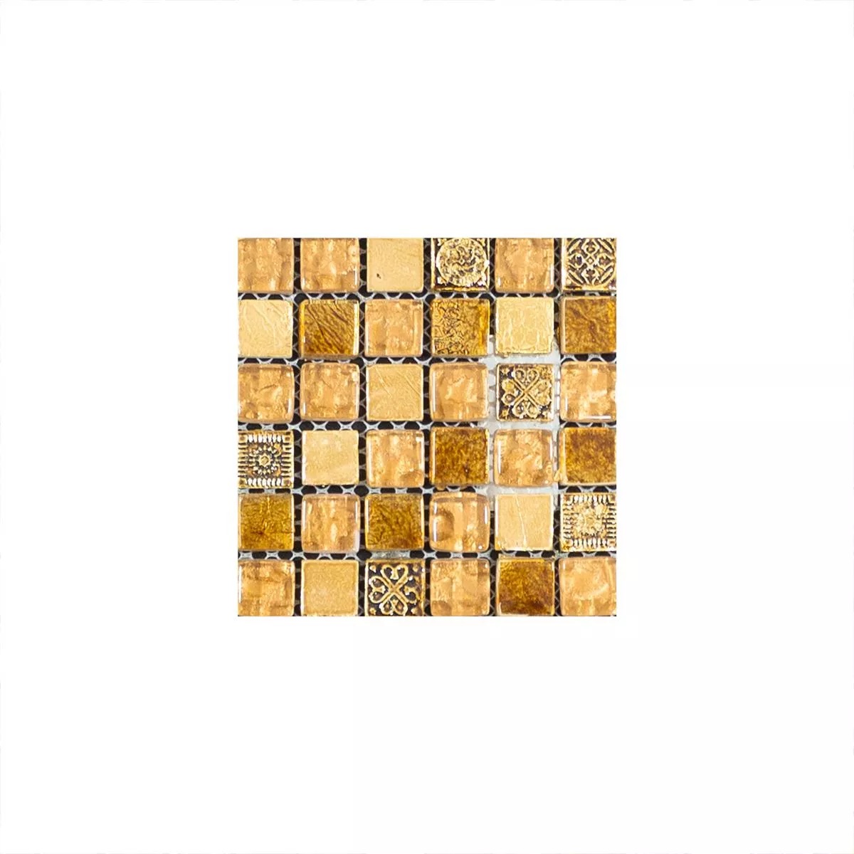 Sample Glas Marmer Mozaïektegel Majestic Beige Goud