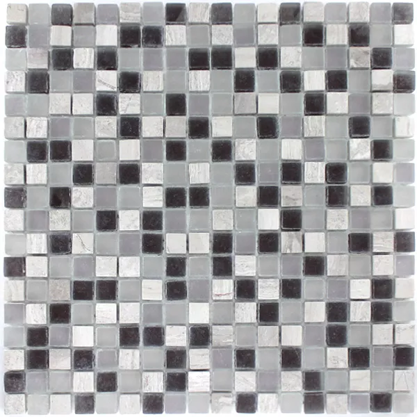 Verre Marbré Mosaïque 15x15x8mm Pourpre Mix