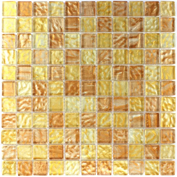 Échantillon Mosaïque Verre Ambre Beige Mix