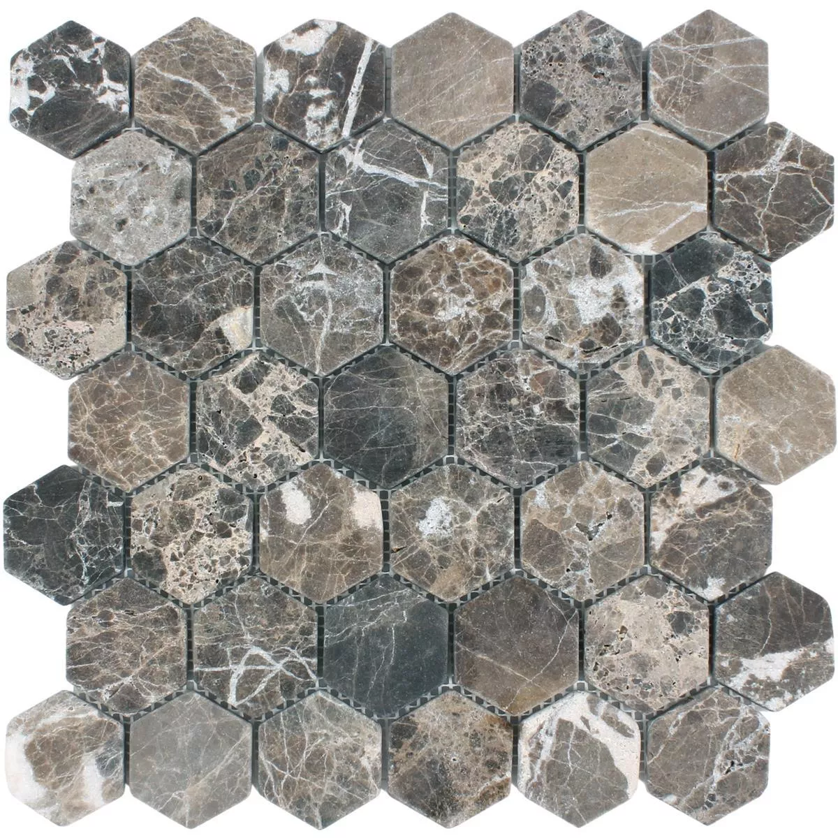 Mozaïektegels Marmer Tarsus Hexagon Emprador