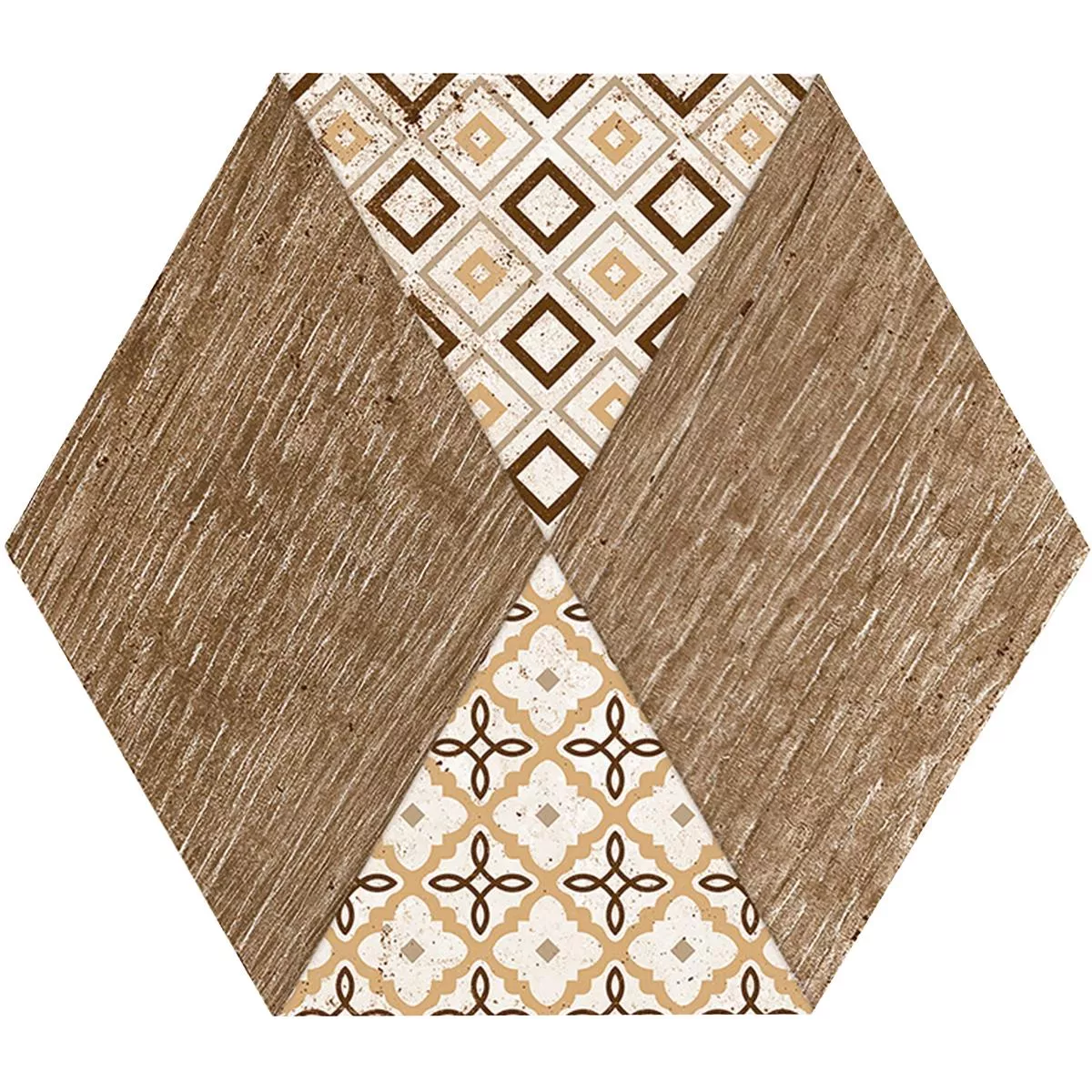 Porselein steengoed Tegels Isfahan Hexagon Beige 22,5 x 25,9cm