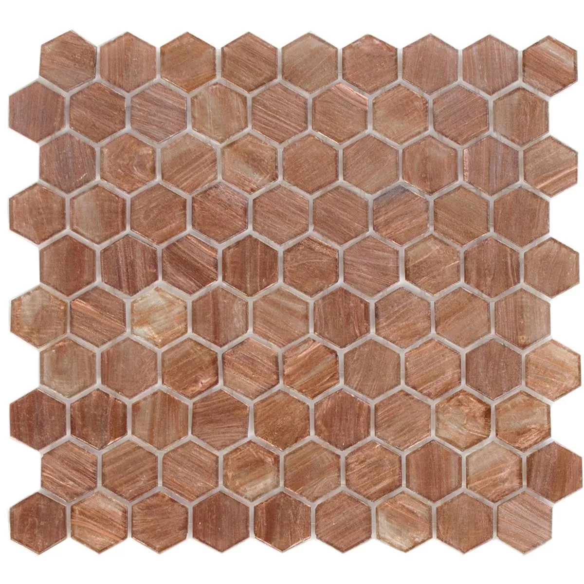 Mosaïque En Verre Carrelage Trend-Vi Hexagonal 222 Cuivre Brun