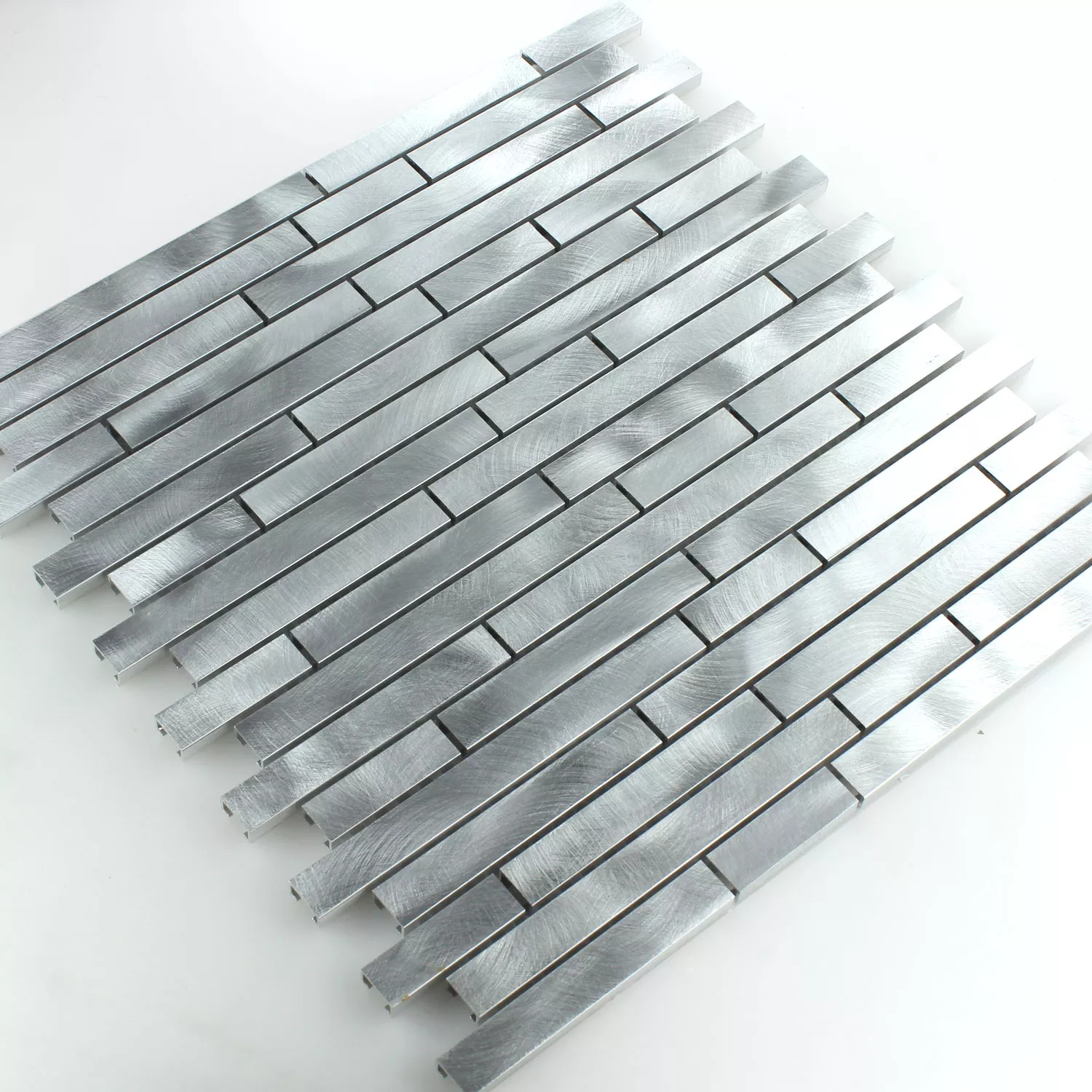 Mozaïektegel Aluminium Metaal Zilver Mix