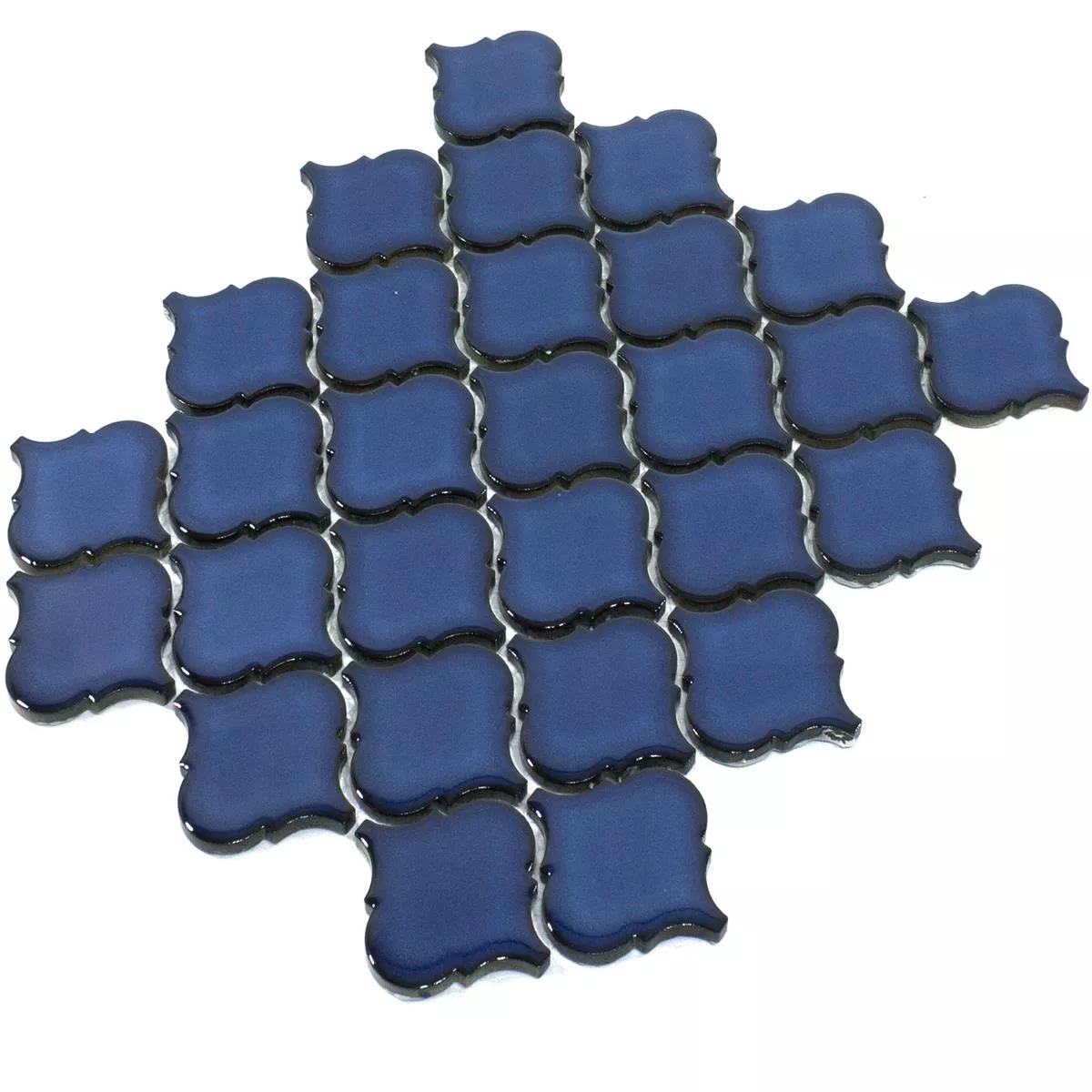 Échantillon Céramique Mosaïque Carrelage Asmara Arabesque Bleu