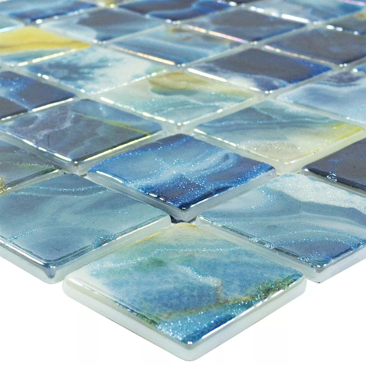 Glas Pool Mosaikfliesen Carolina Blau