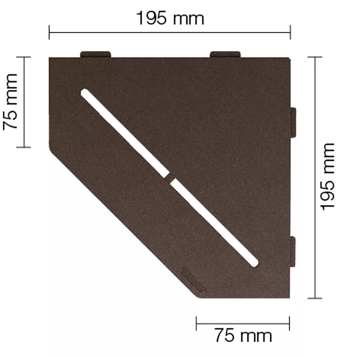 Wandplank doucheplank Schlüter 5-hoekig 19,5x19,5cm Pure Bronze