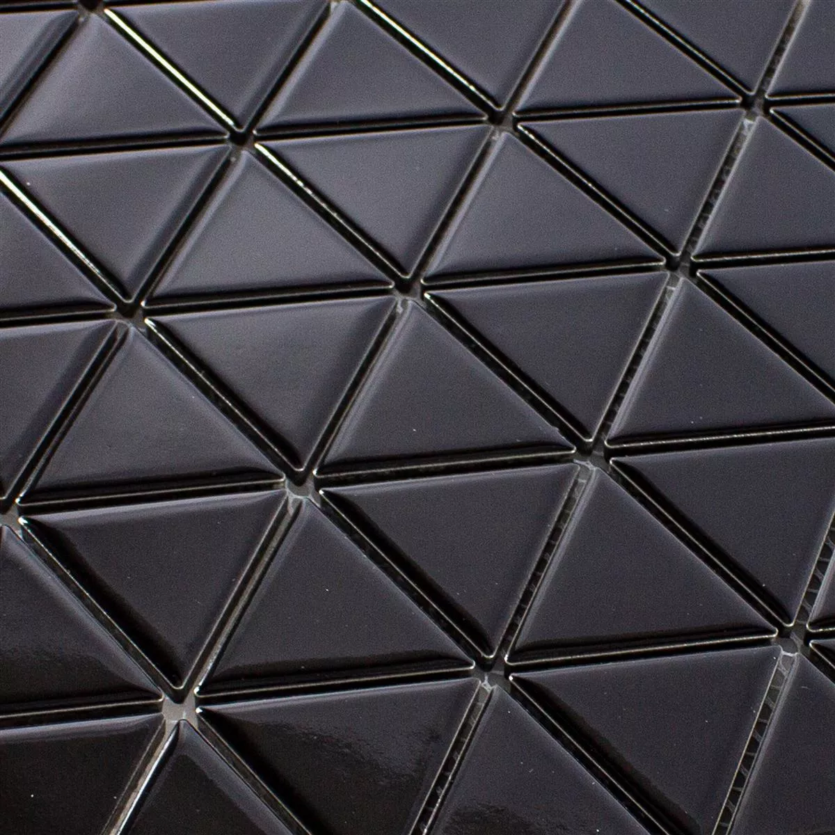 Céramique Mosaïque Carrelage Arvada Triangle Noir Brillant