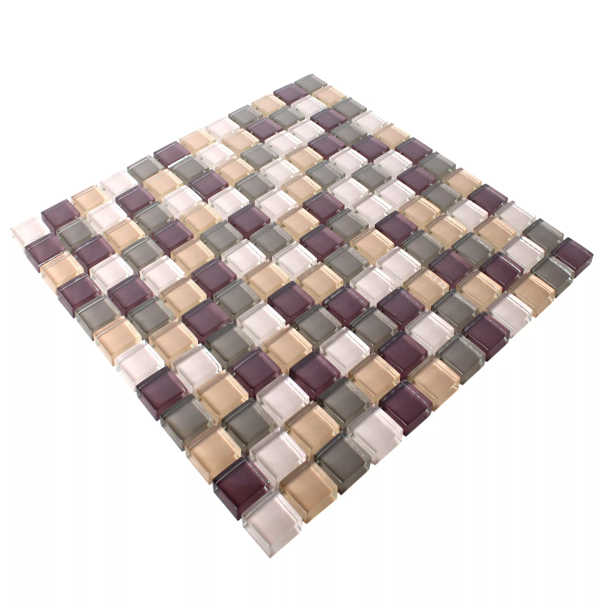 Échantillon Mosaïque Carrelage Verre Benjamin Violet Beige