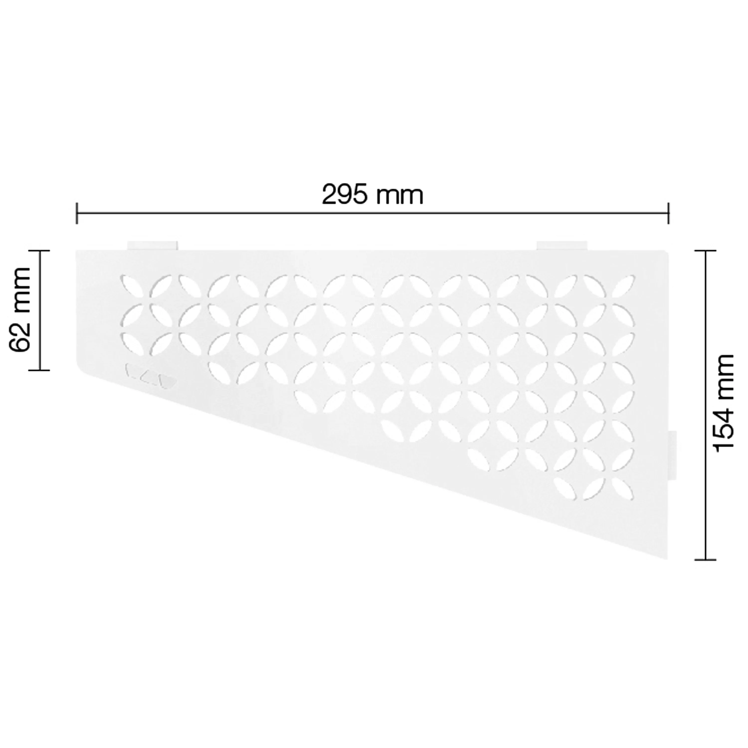 Etagère murale étagère de douche Schlüter carré 15,4x29,5cm floral blanc