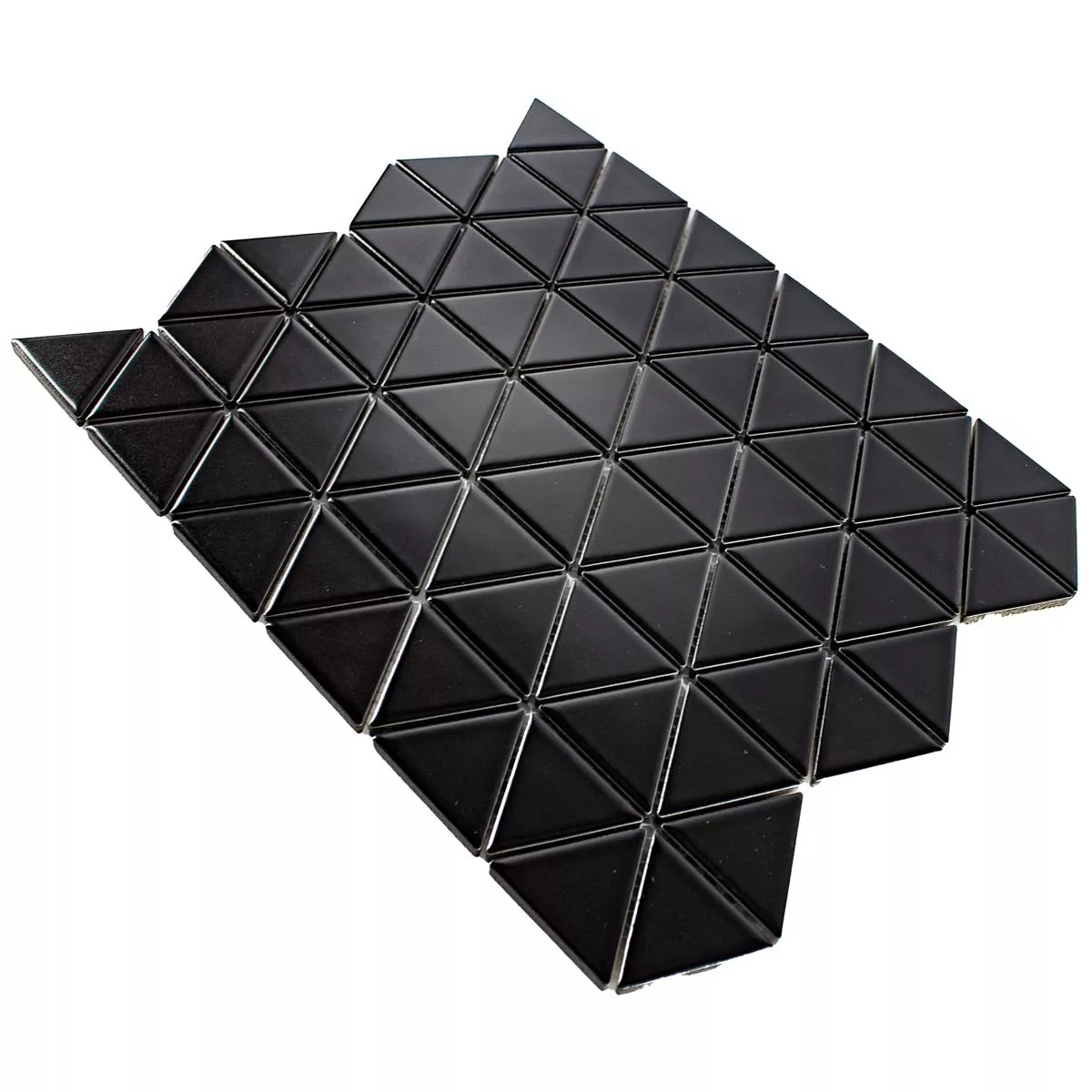 Échantillon Céramique Mosaïque Carrelage Arvada Triangle Noir Mat