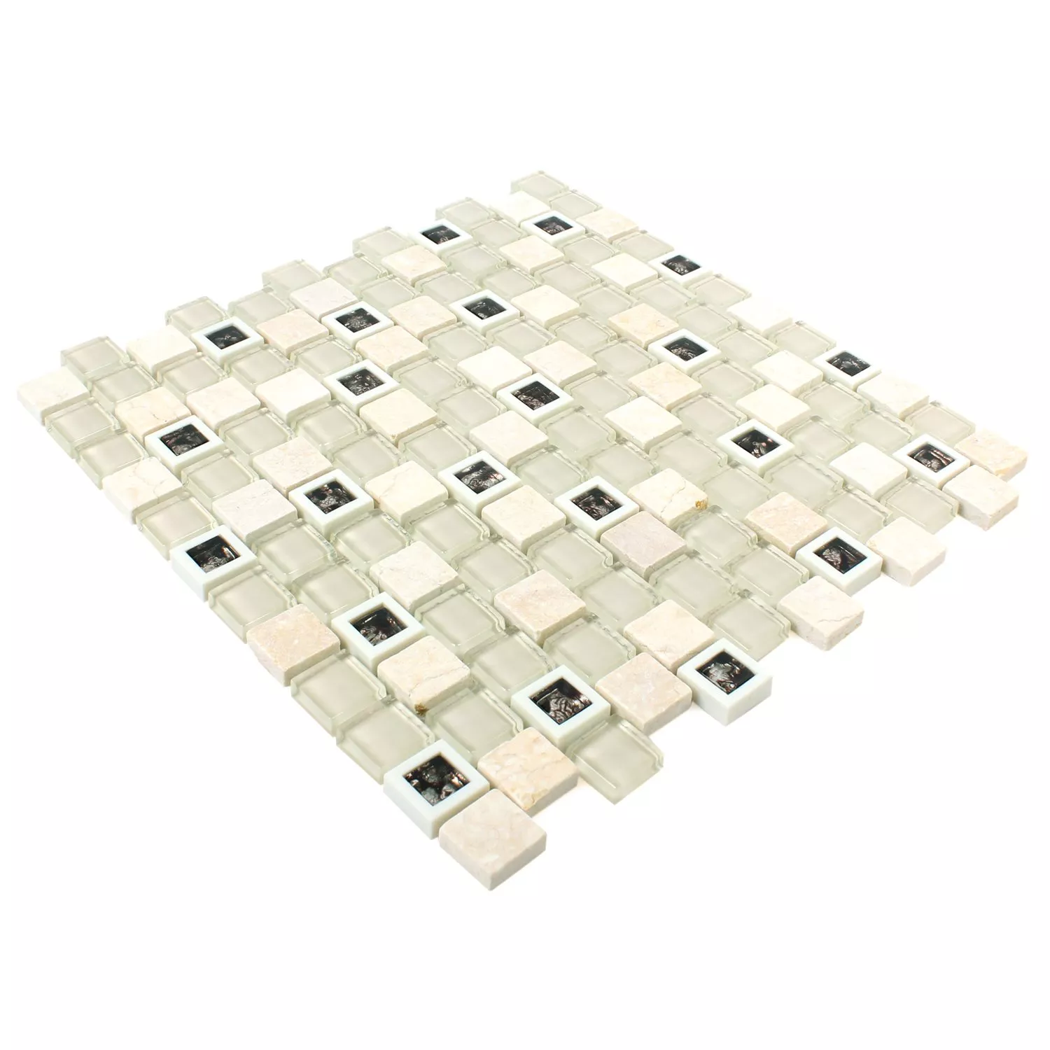 Échantillon Verre Plastique Pierre Naturelle Mosaïque Carrelage Historico Beige Mix