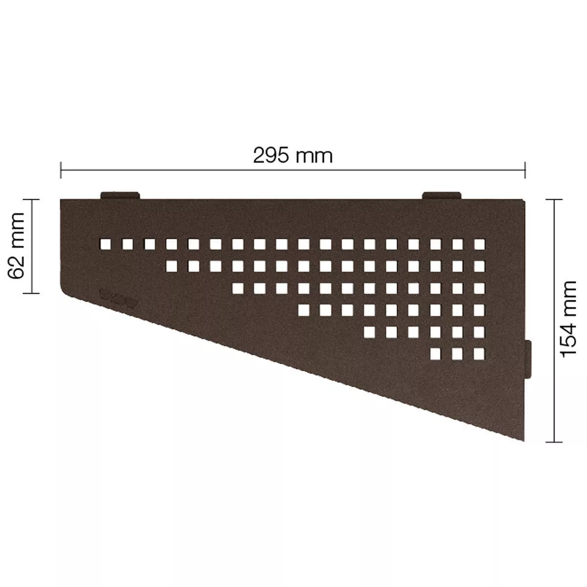 Wandplank doucheplank Schlüter vierkant 15,4x29,5cm Vierkant Brons