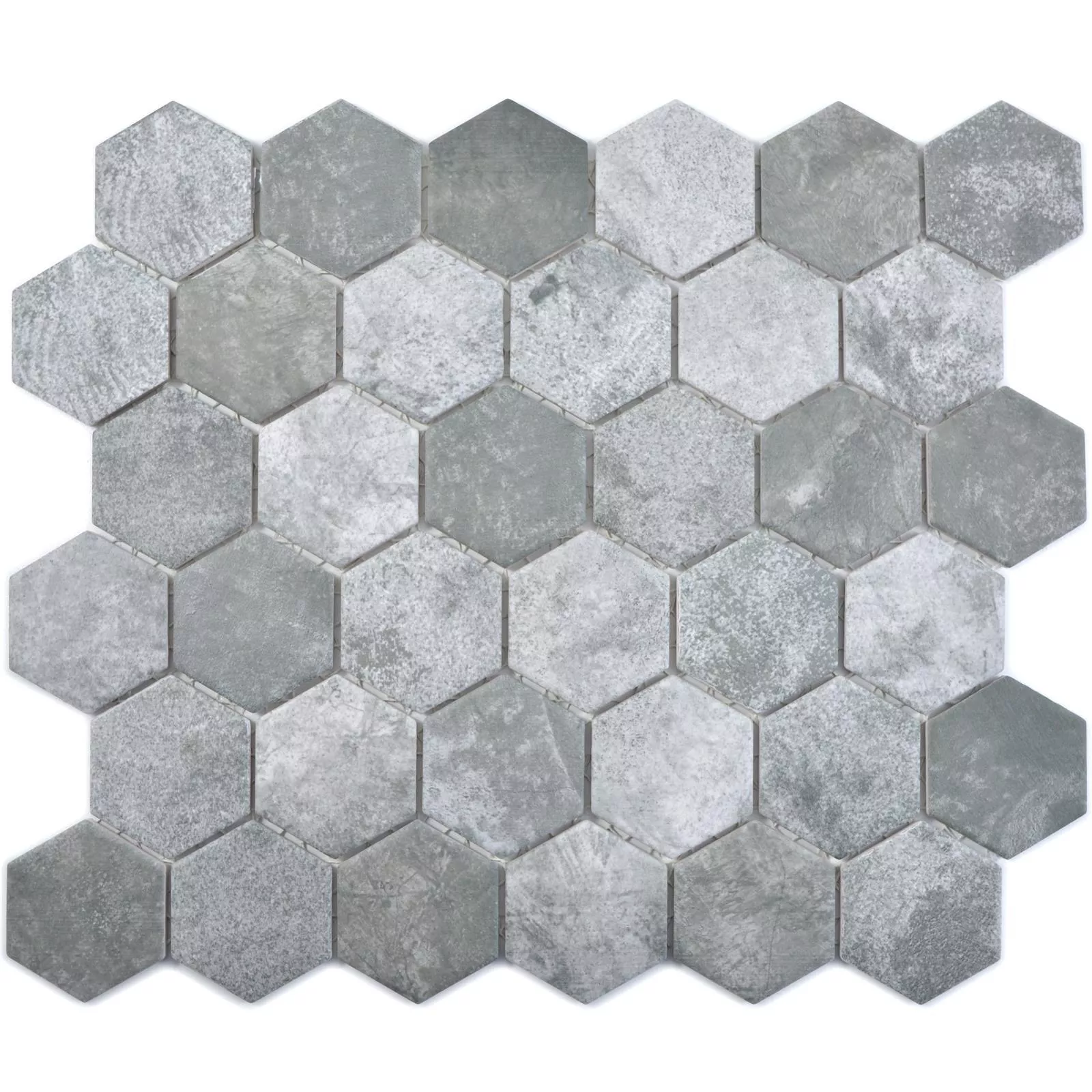 Keramiek Mozaïek Comtessa Hexagon Cement Optic Donkergrijs