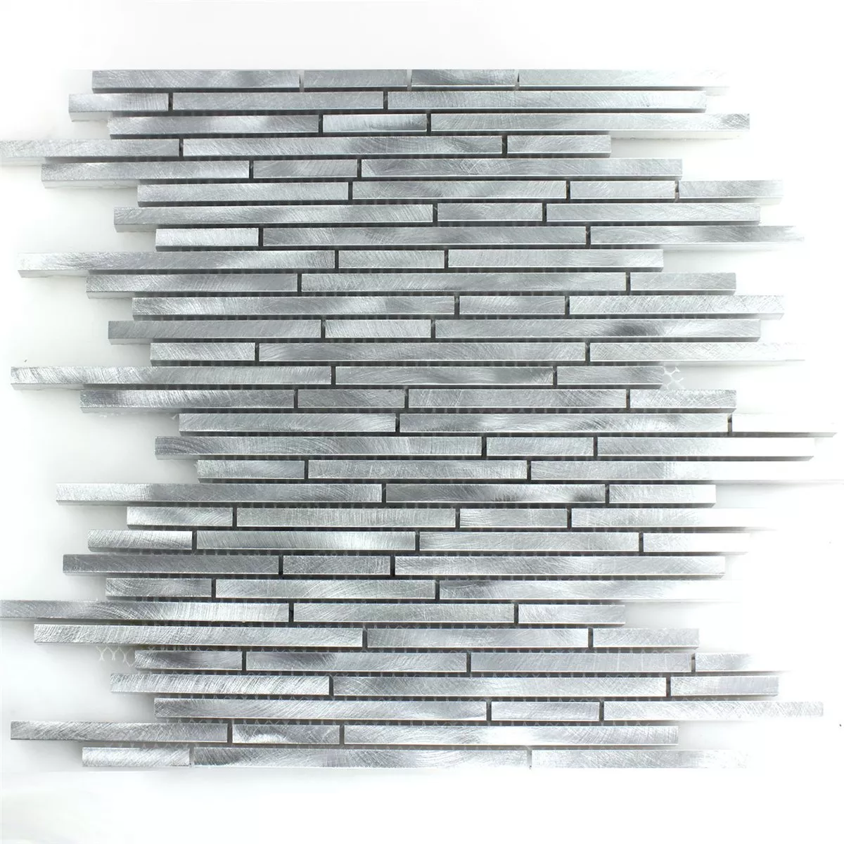 Mozaïektegel Aluminium Zilver Stripes