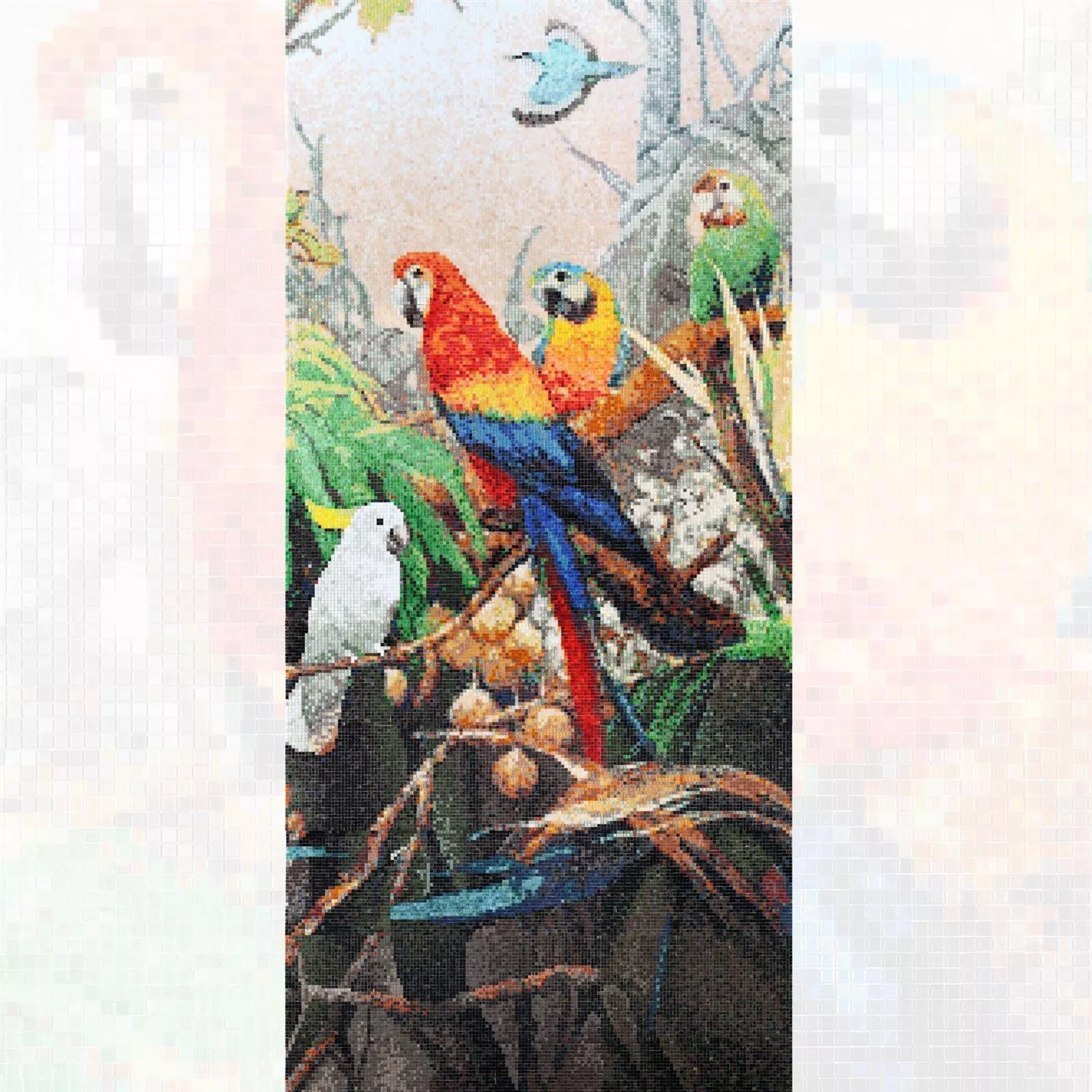 Mosaïque En Verre Image Parrots 140x240cm