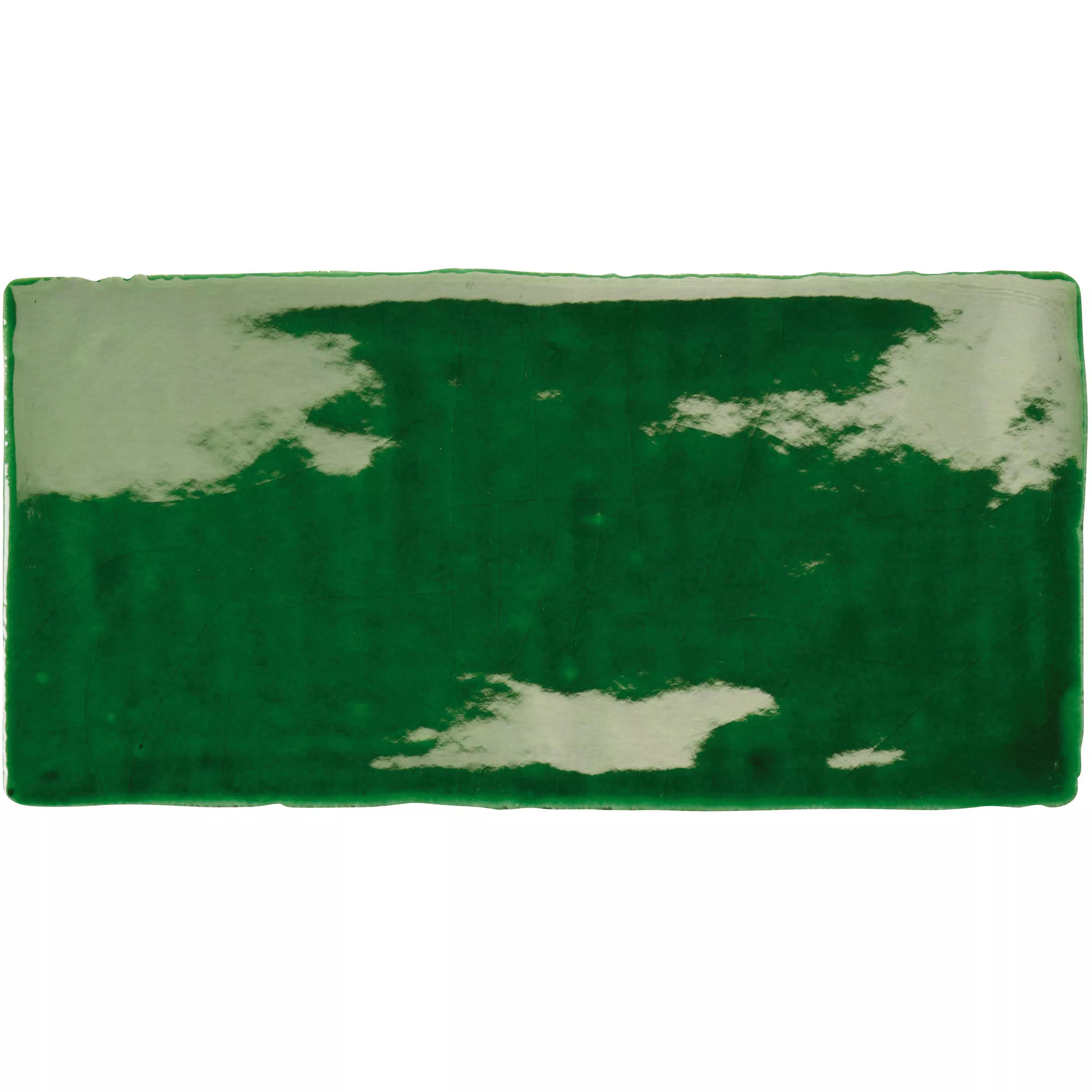 Sample Wandtegels Algier Handgemaakte 7,5x15cm Smaragdgroen