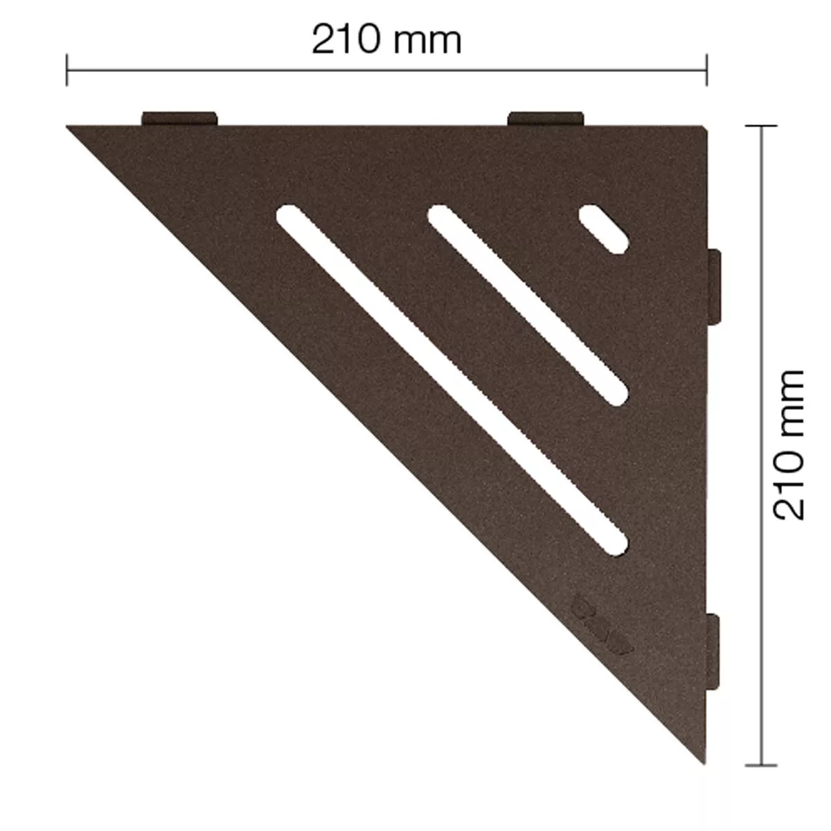 Wandplank doucheplank Schlüter driehoek 21x21cm Wave Brons