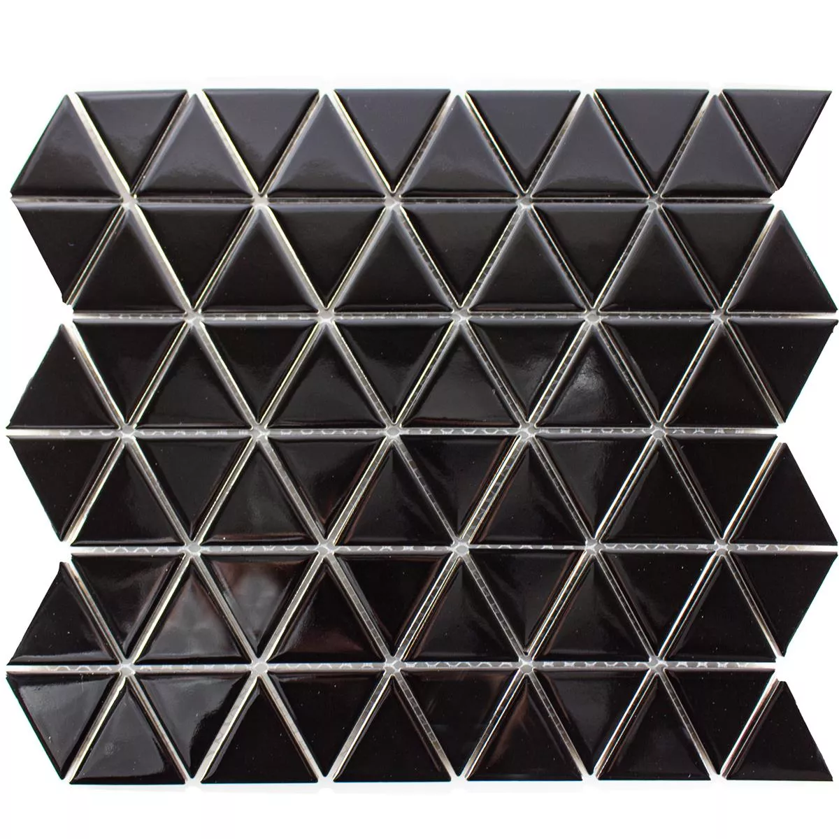 Céramique Mosaïque Carrelage Arvada Triangle Noir Brillant