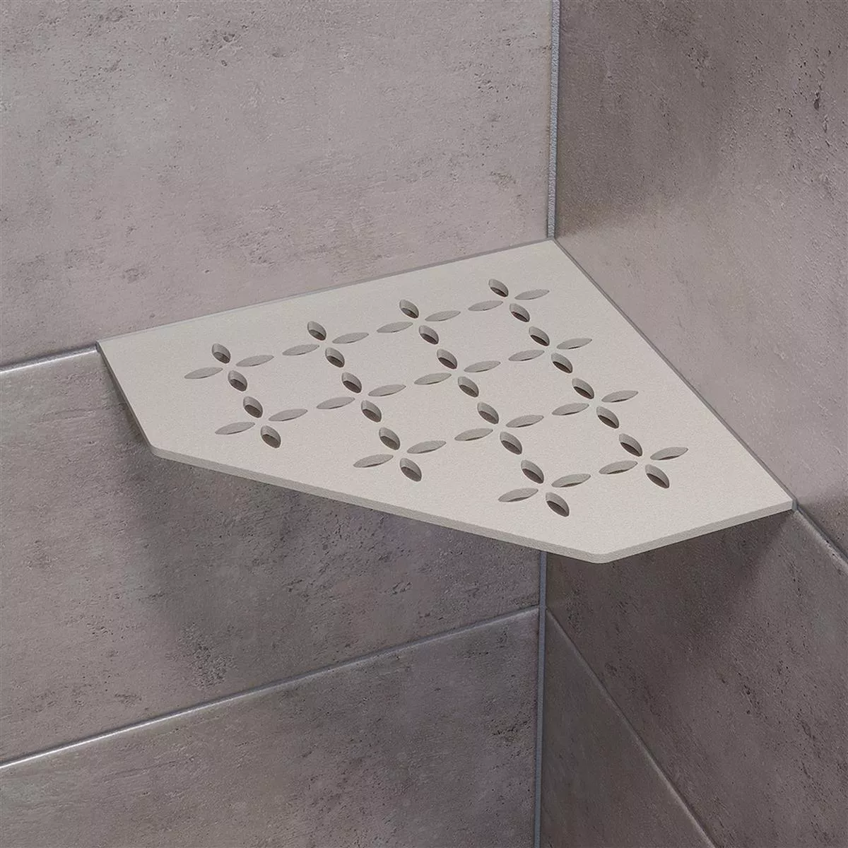 Etagère murale étagère de douche Schlüter 5 angles 19,5x19,5cm floral beige