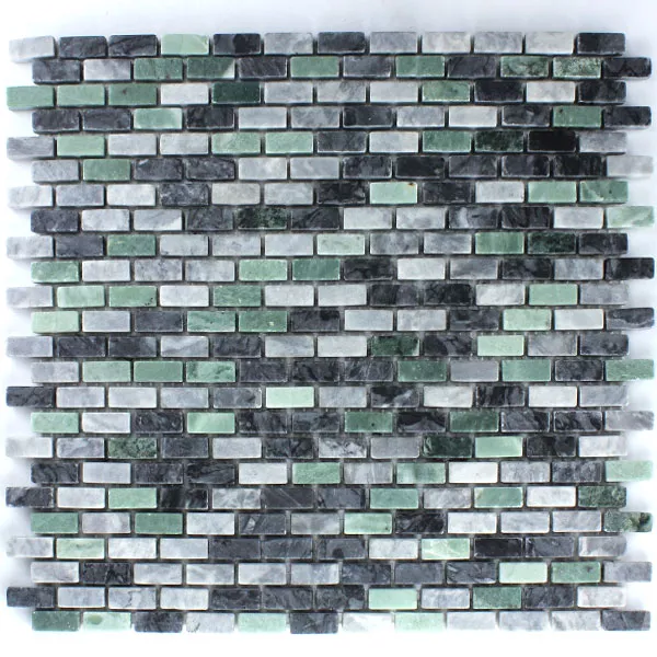 Mozaïektegel Marmer Brick Jade Zwart Groen