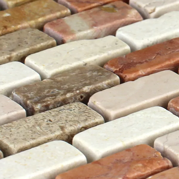 Mozaïektegel Marmer Brick Multicolor