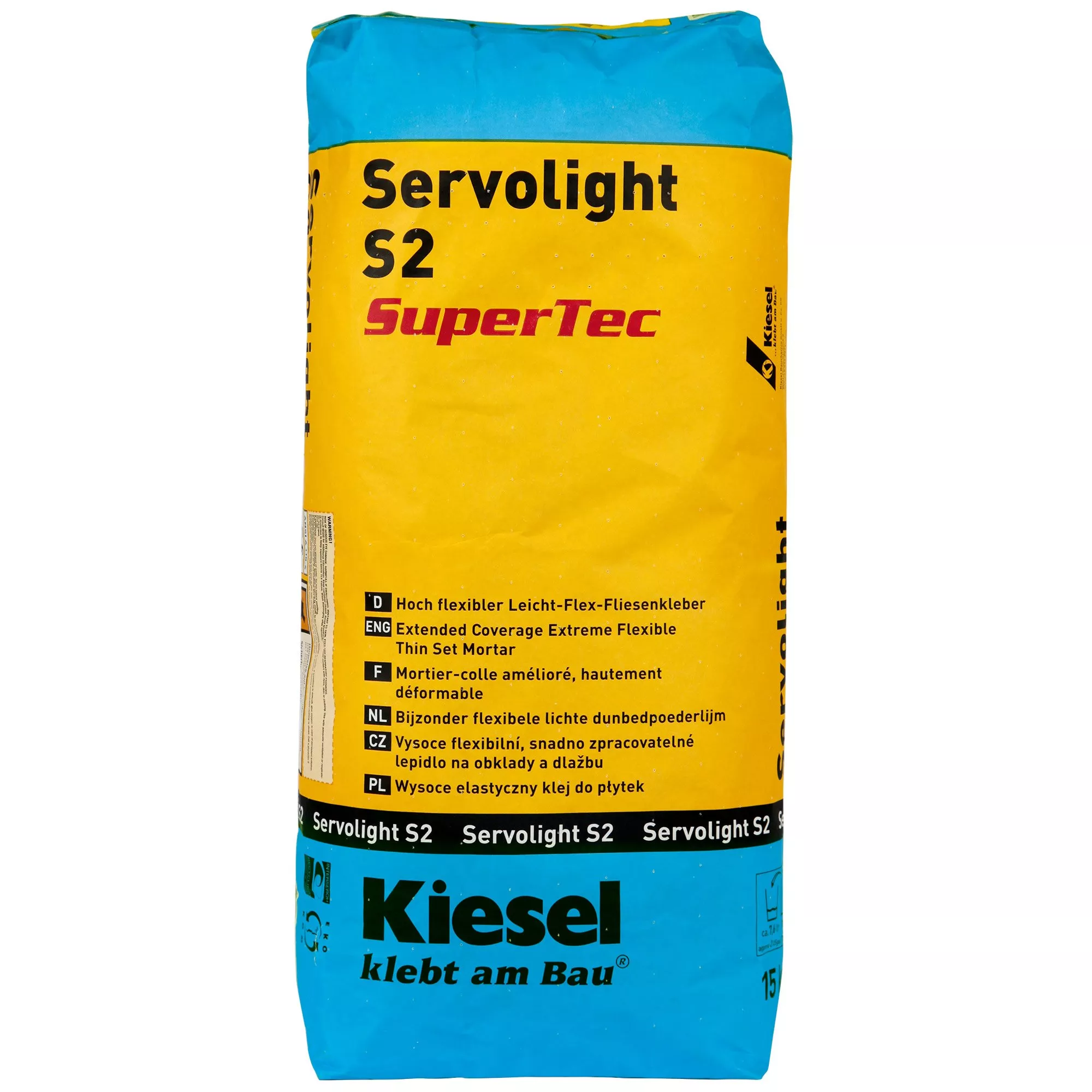 Kiesel Servolight S2 SuperTec - Colle à Carrelage Ultra Flexible à Flexion Légère (15KG)
