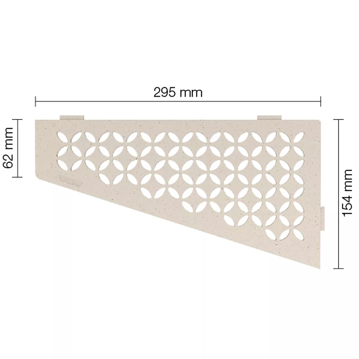 Wandplank doucheplank Schlüter vierkant 15,4x29,5cm bloemen ivoor