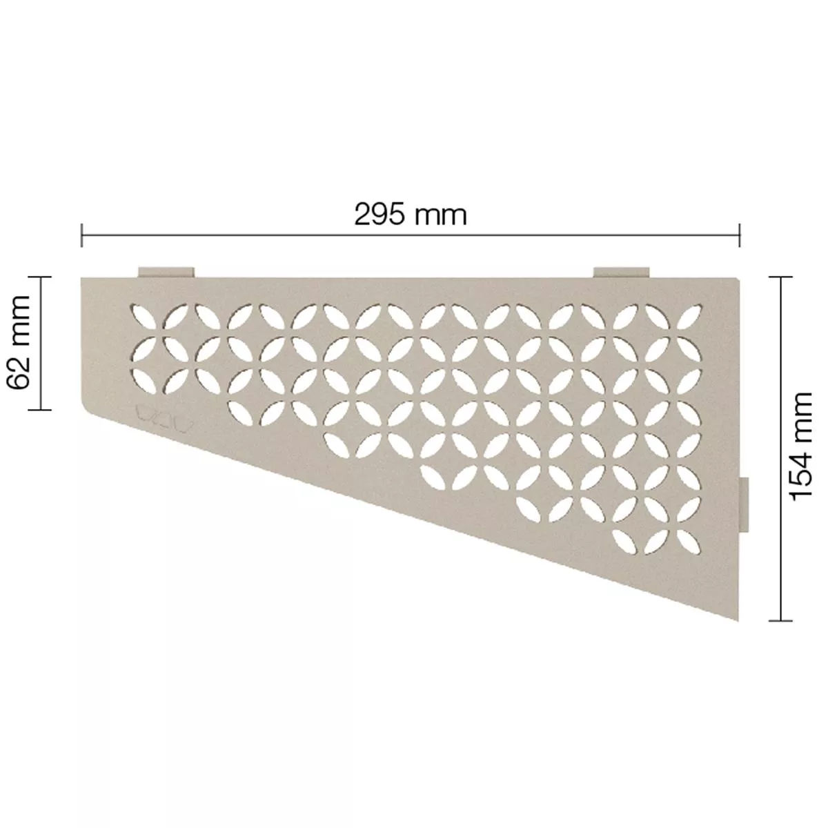 Wandplank doucheplank Schlüter vierkant 15,4x29,5cm Bloemen Crème