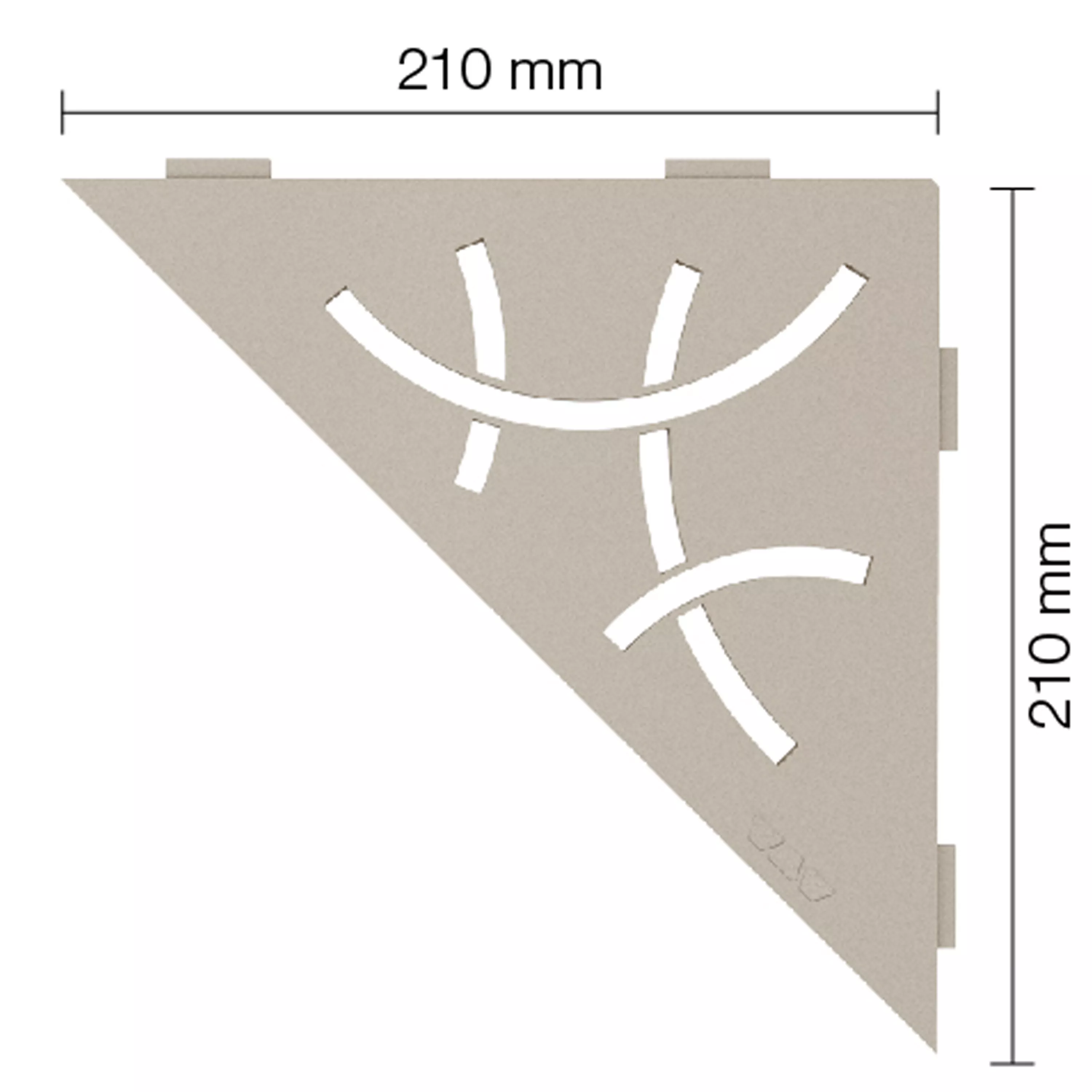 Schlüter wandplank driehoek 21x21cm Curve Crème