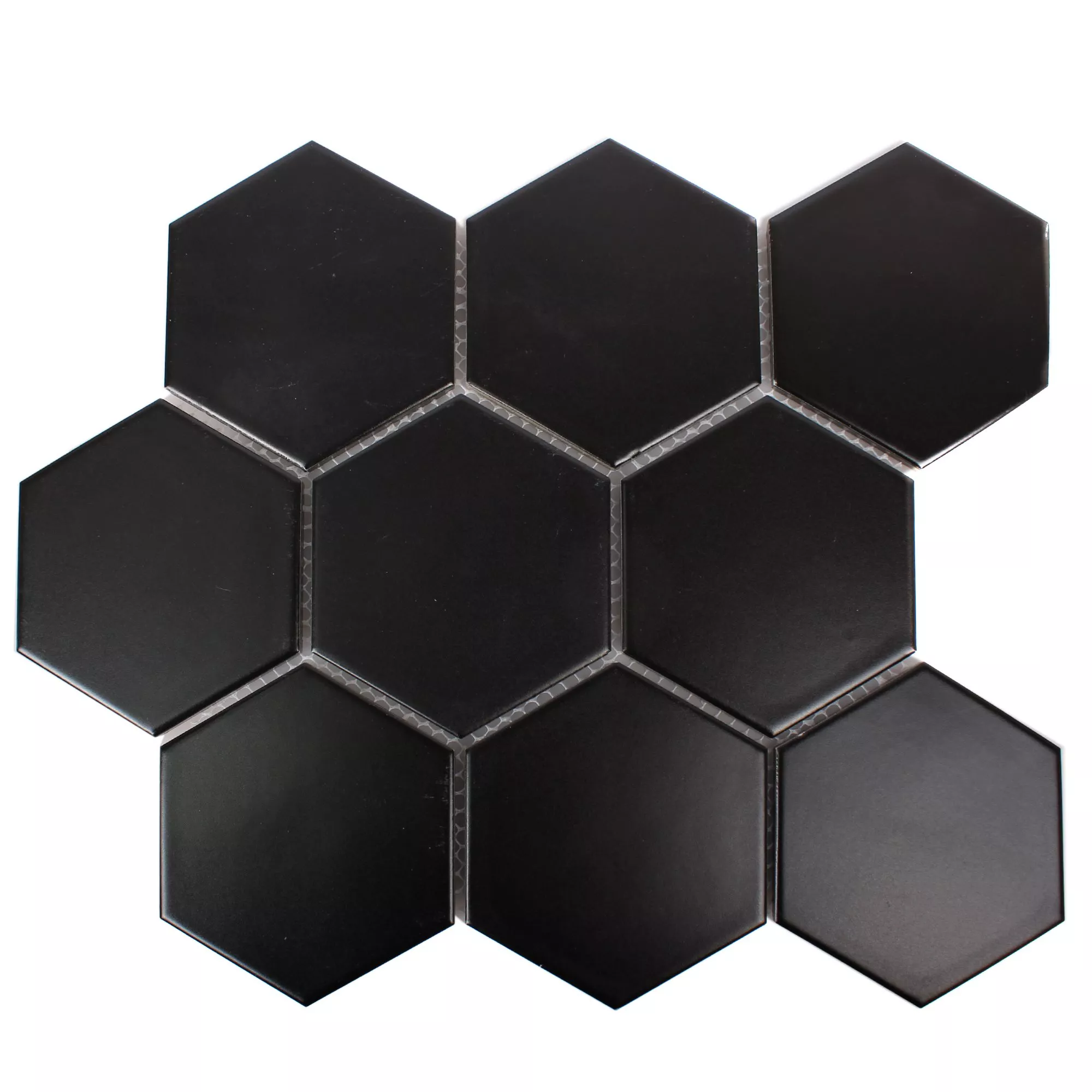 Échantillon Céramique Mosaïque Carrelage Hexagone Salamanca Noir Mat H95