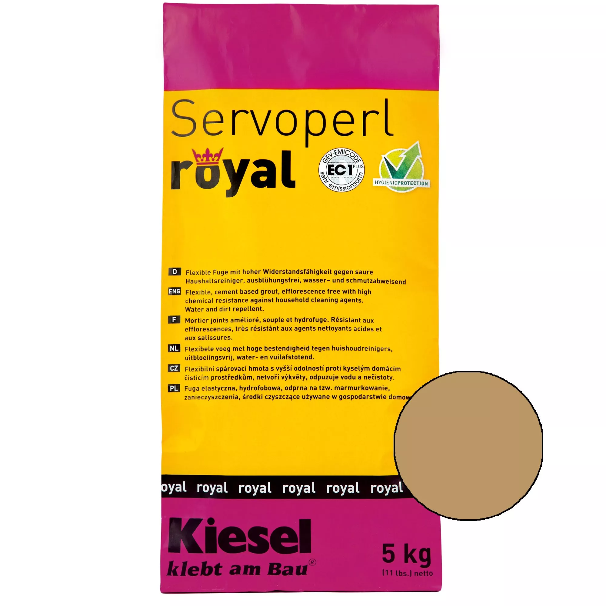 Kiesel Servoperl Royal - Joint Flexible, Hydrofuge Et Anti-salissures (5KG Brun Clair)