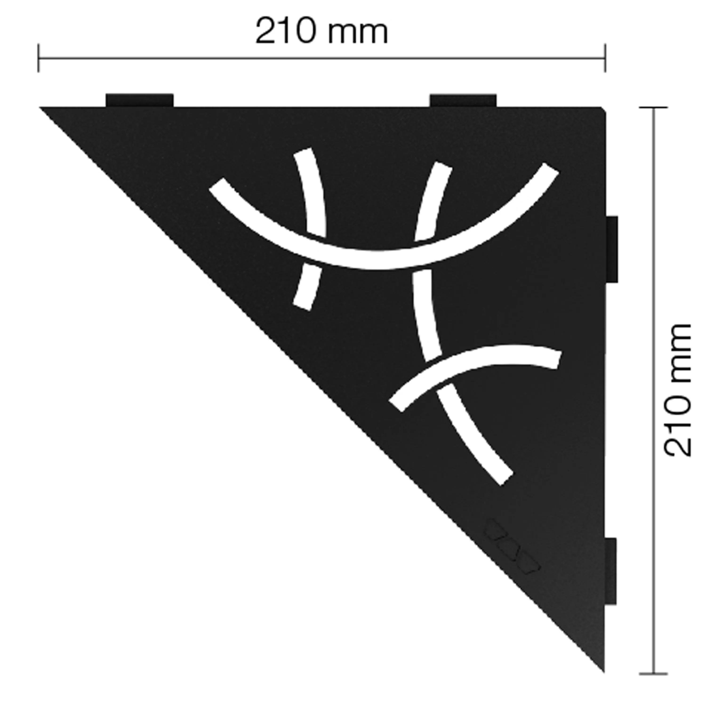 Schlüter wandplank driehoek 21x21cm Curve grafietzwart mat