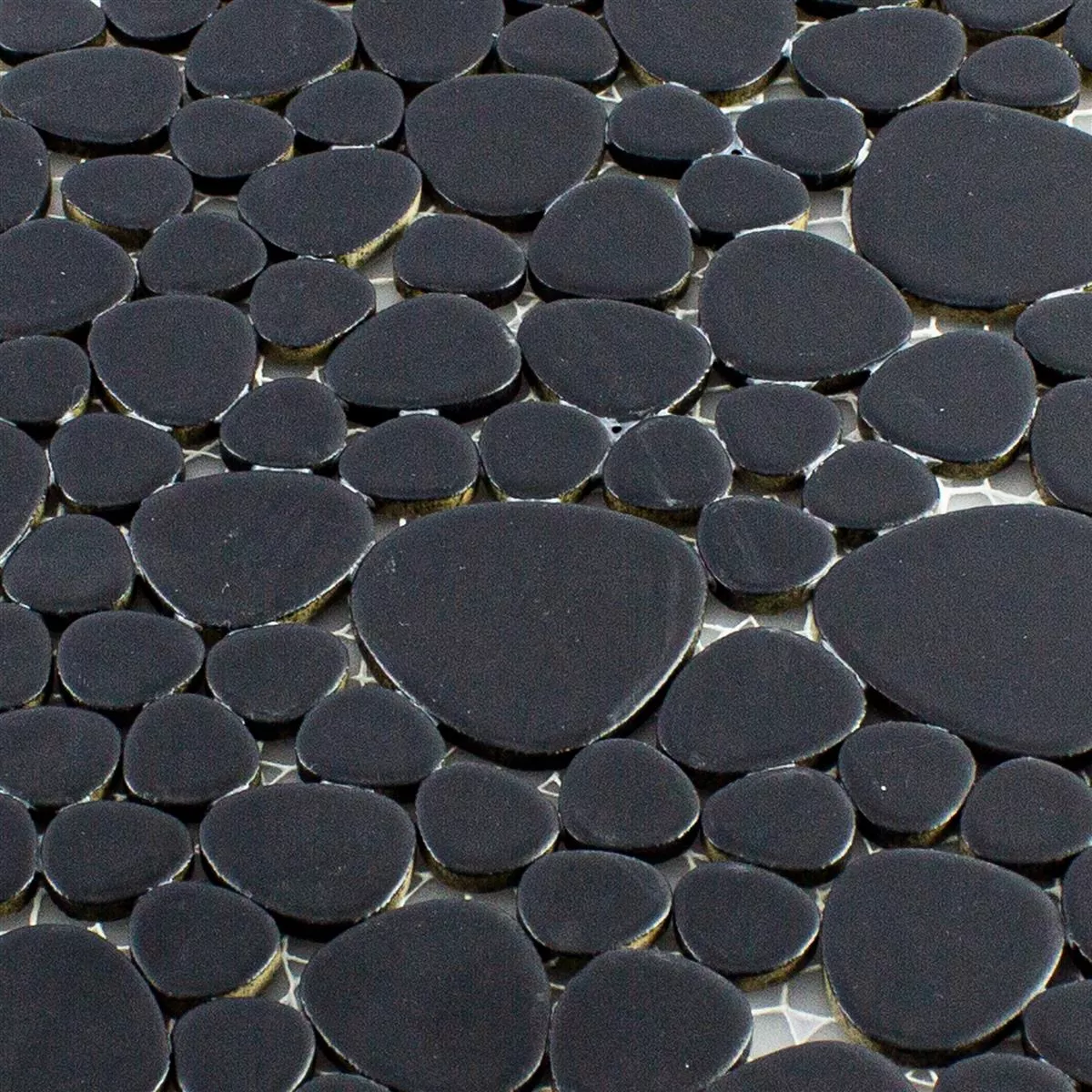 Céramique Galets Mosaïque Sabah Noir Mat