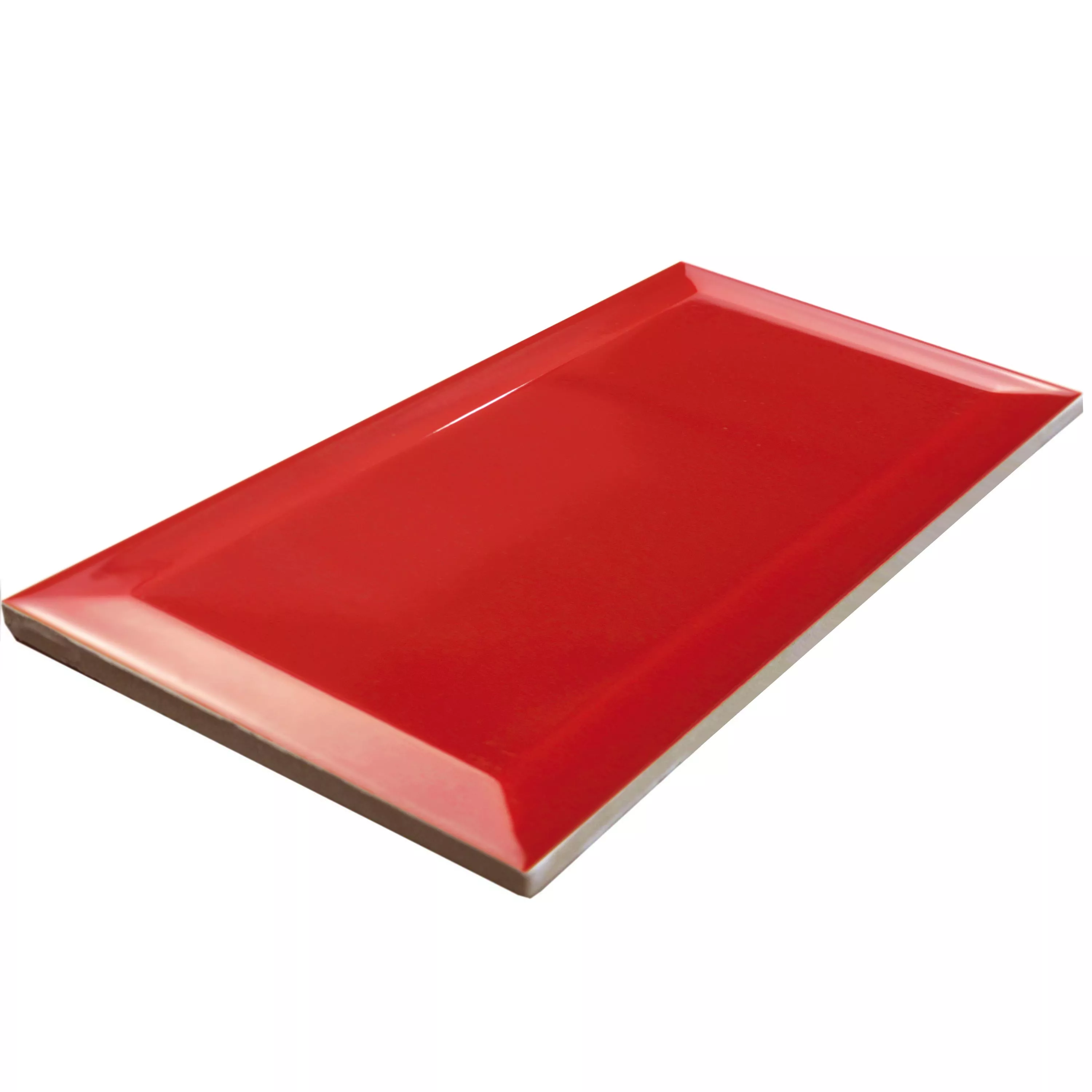 Sample Metro Wandtegels Brussel Met Facet 10x20x0,7cm Rojo