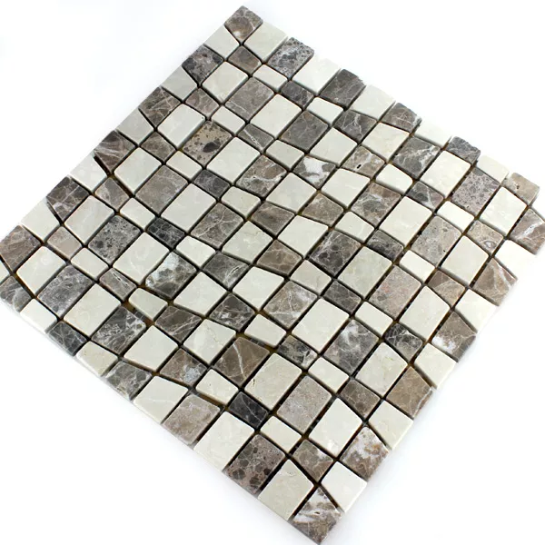 Échantillon Mosaïque Pierre Naturelle Marbré Vague Castano Beige