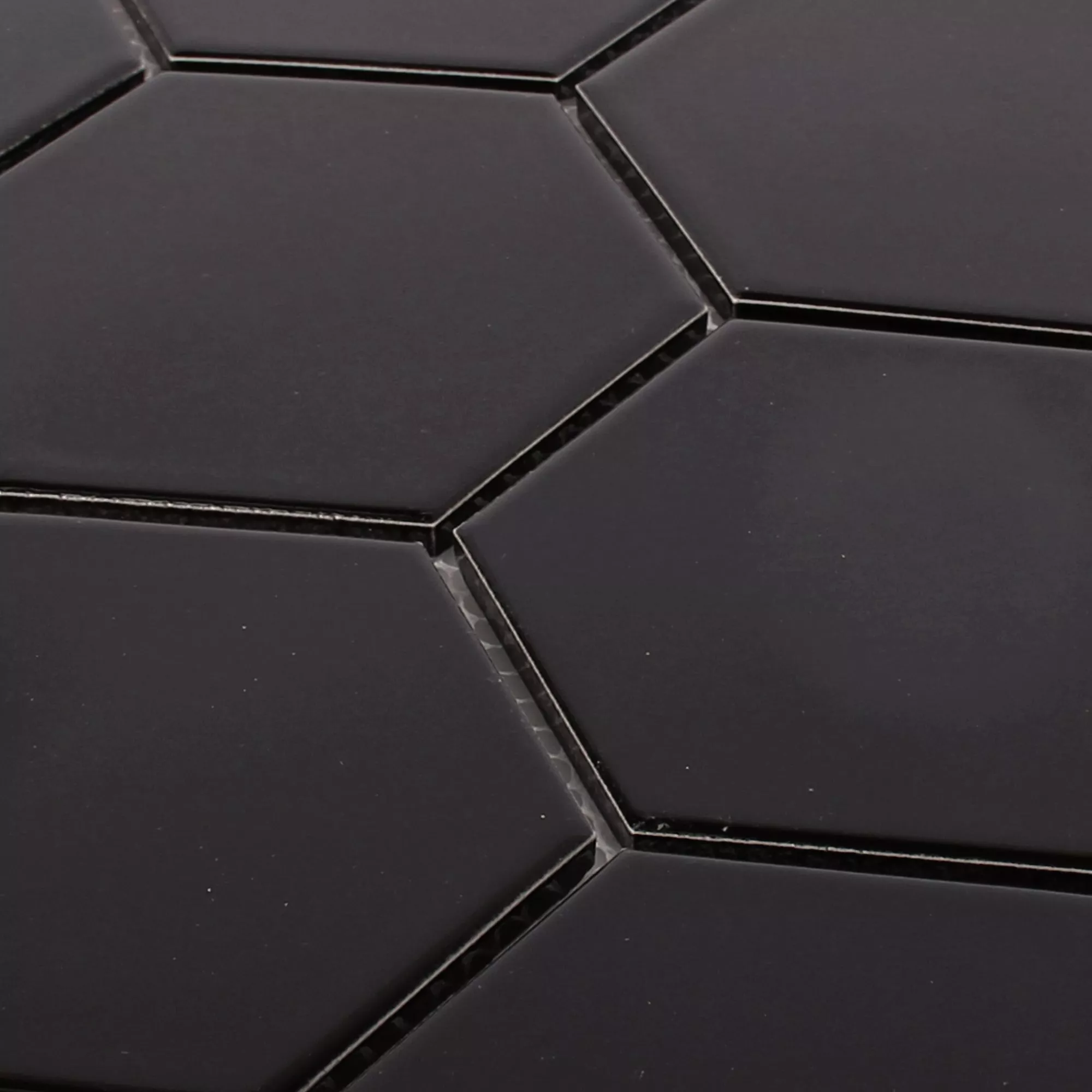 Keramiek Mozaïektegels Hexagon Salamanca Zwart Mat H95